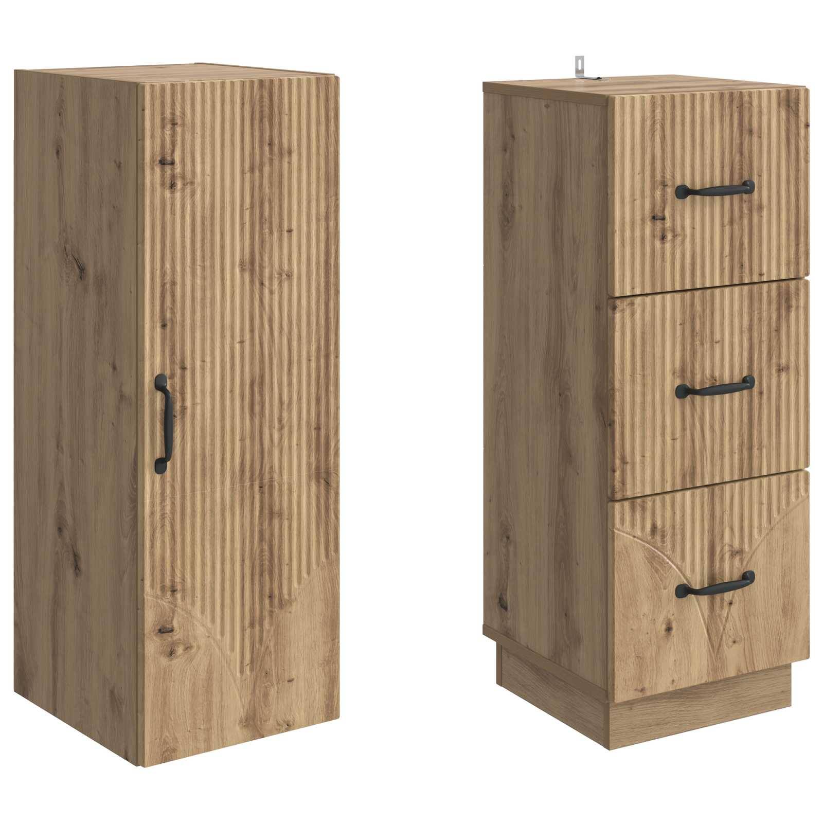 vidaXL Schrankset 2 pcs Artisan-Eiche 33 x 34,5 x 87 cm Holzwerkstoff