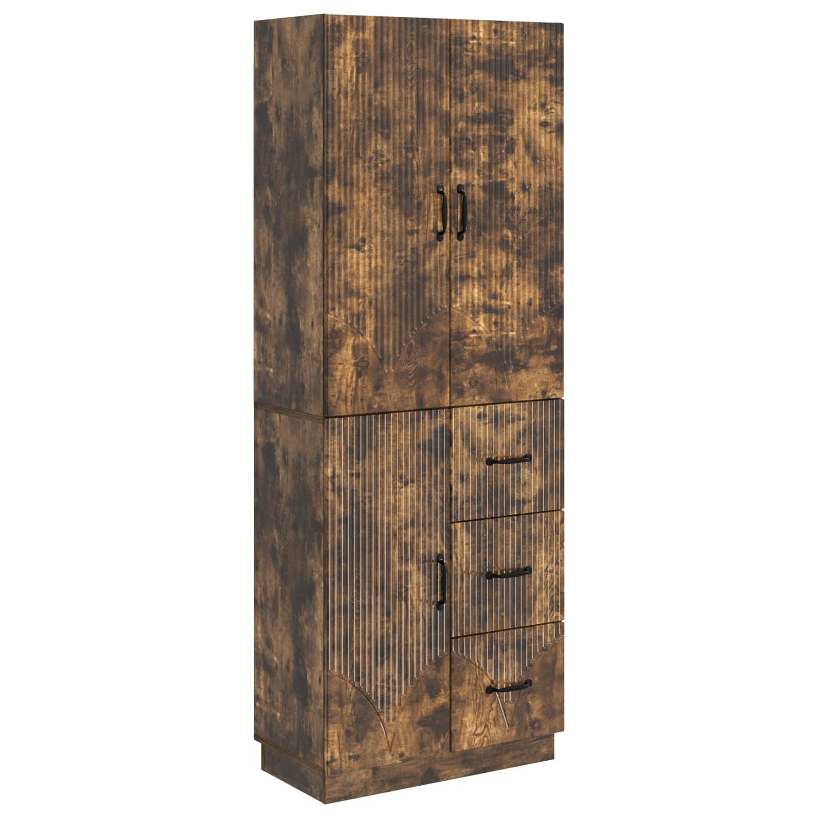 vidaXL Schrankset 2 pcs Geräucherte Eiche Holzwerkstoff