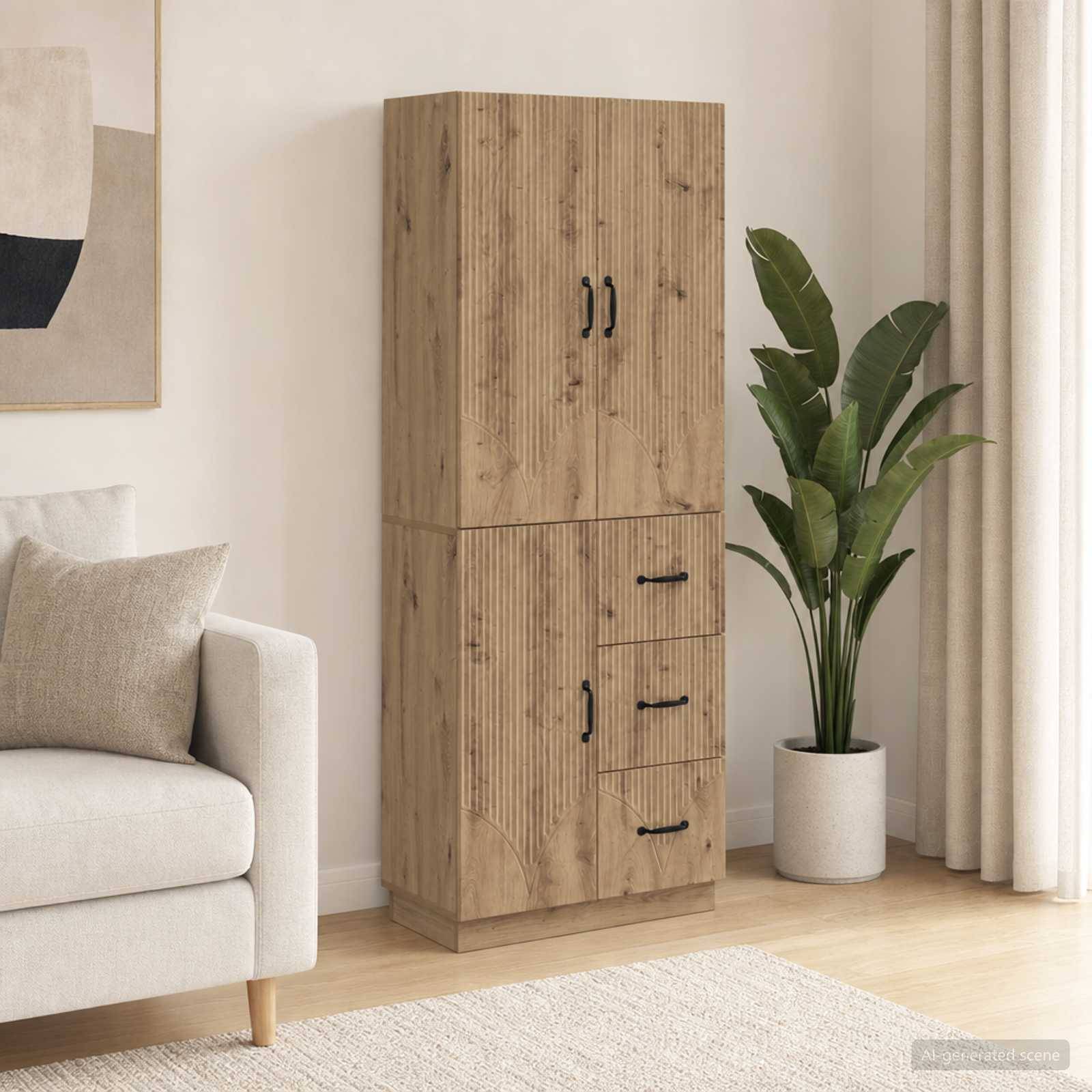 vidaXL Schrankset 2 Stk. Artisan-Eiche Holzwerkstoff