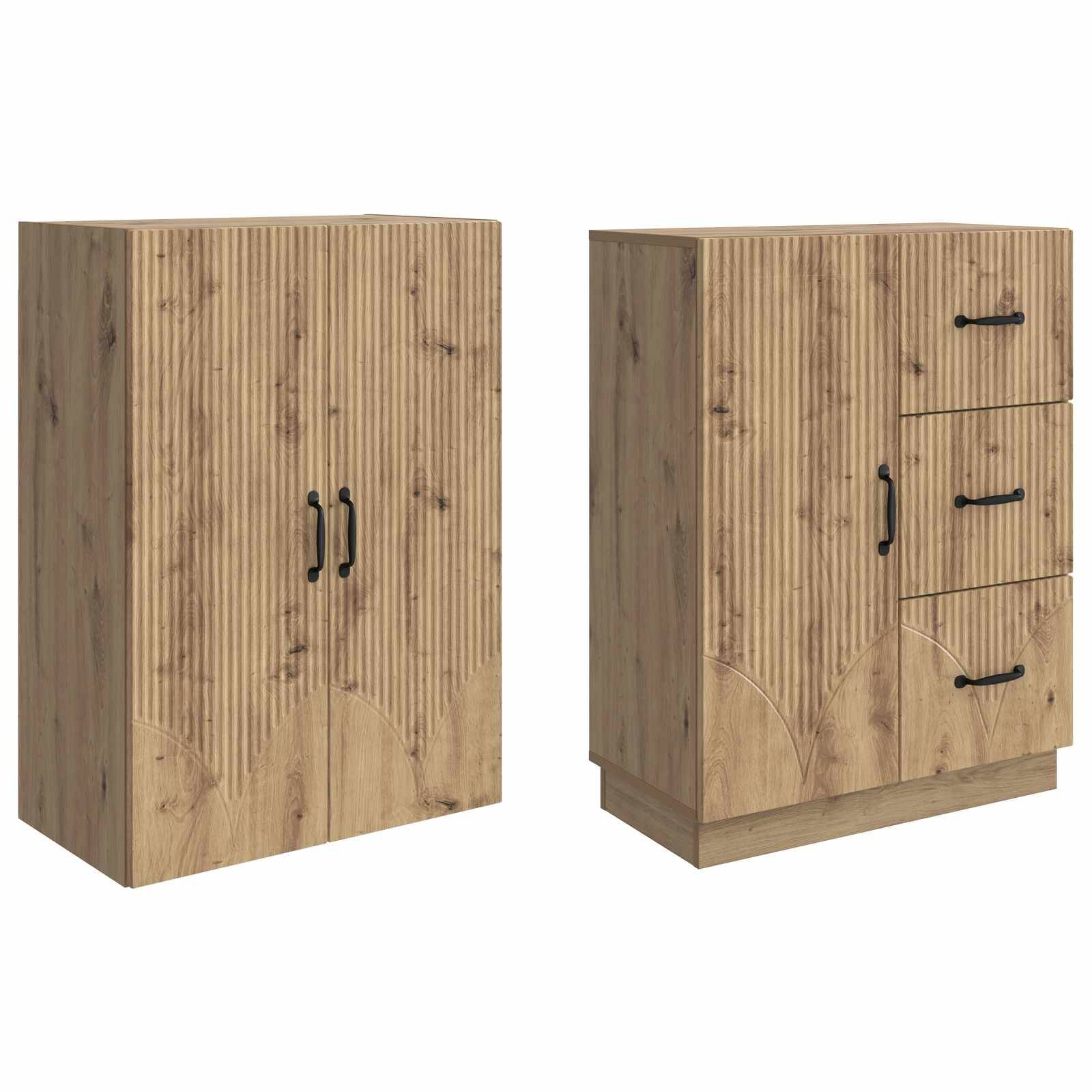 vidaXL Schrankset 2 Stk. Artisan-Eiche Holzwerkstoff