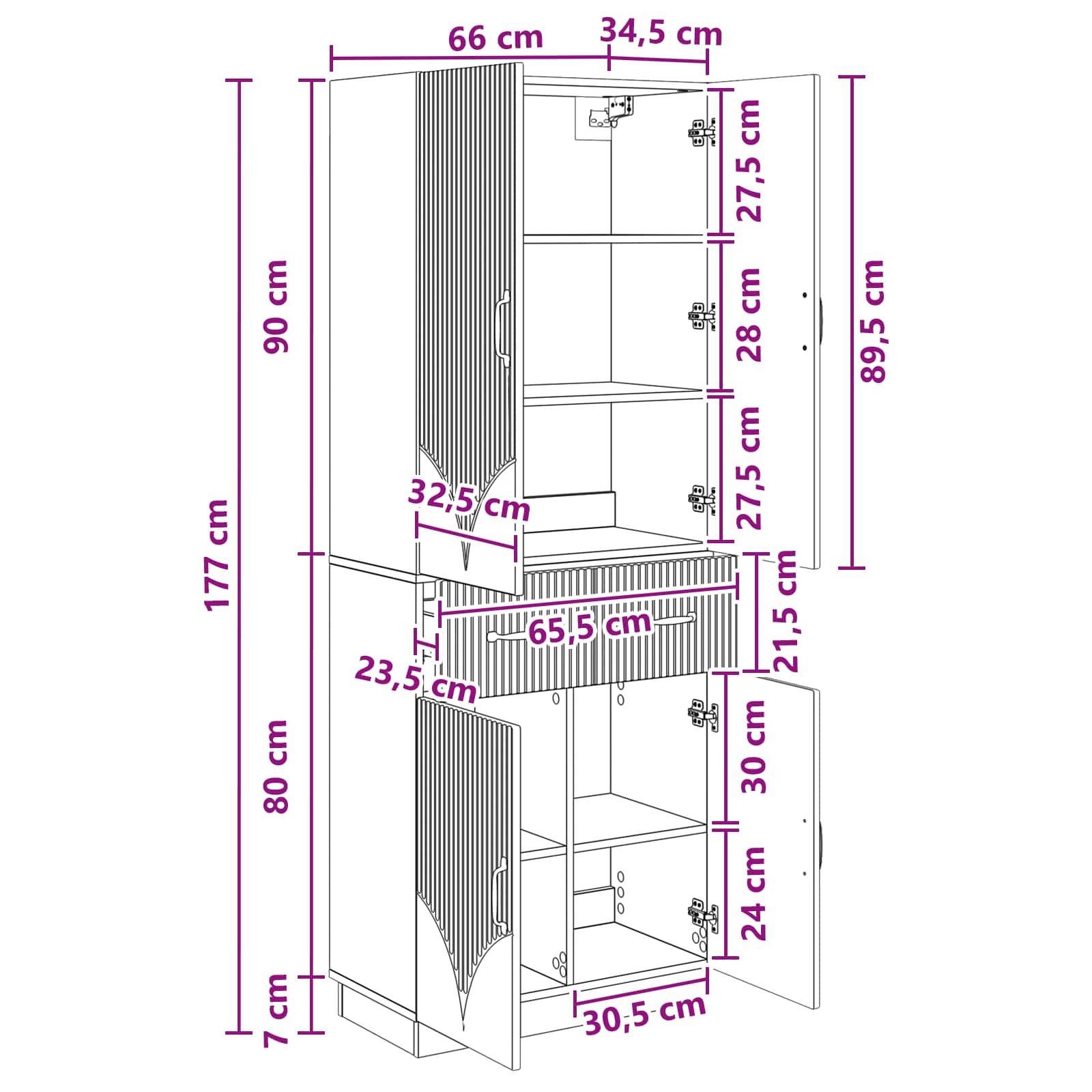 vidaXL Schrankset 2 pcs Grau Sonoma Holzwerkstoff