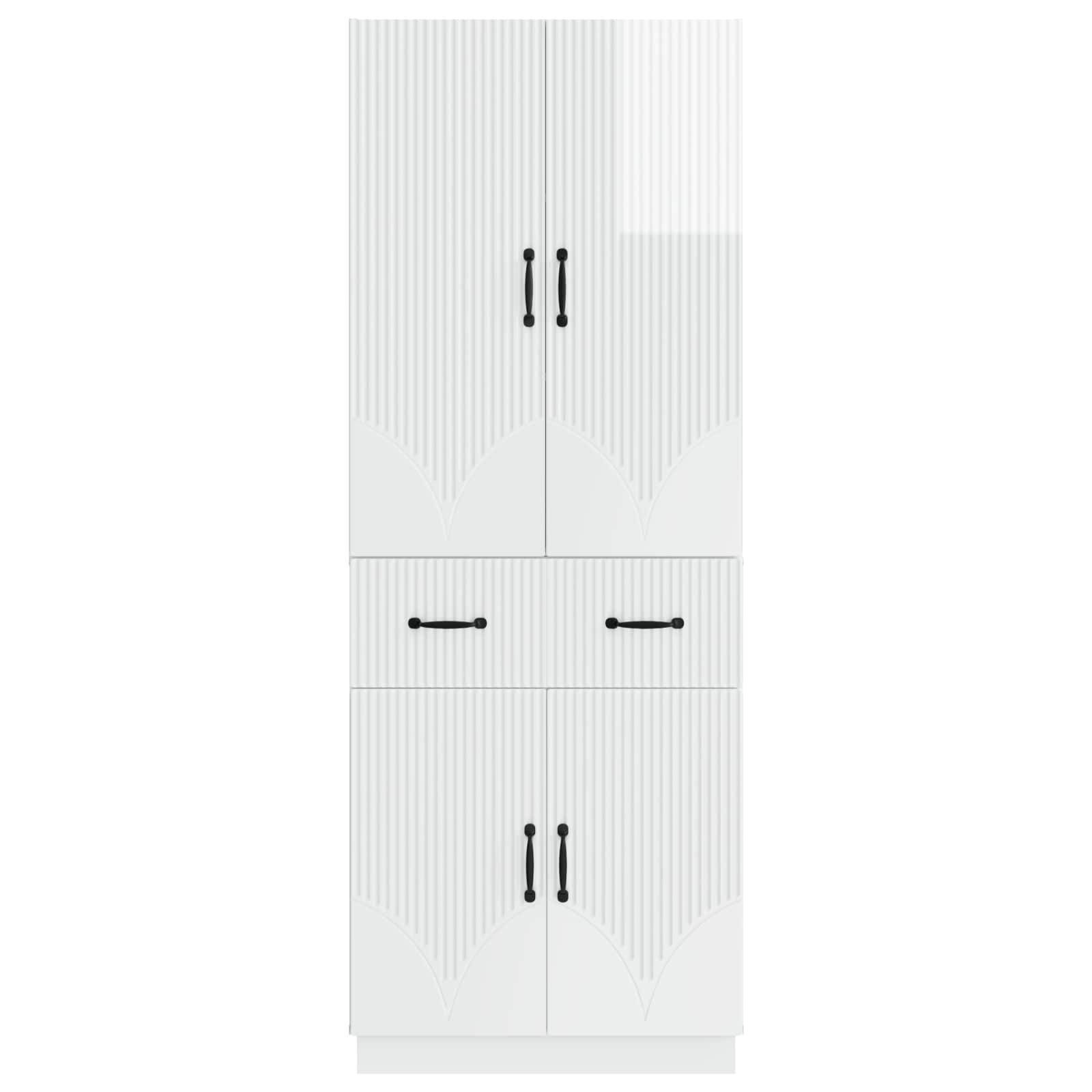 vidaXL Schrankset 2 pcs Hochglanz Weiß Holzwerkstoff