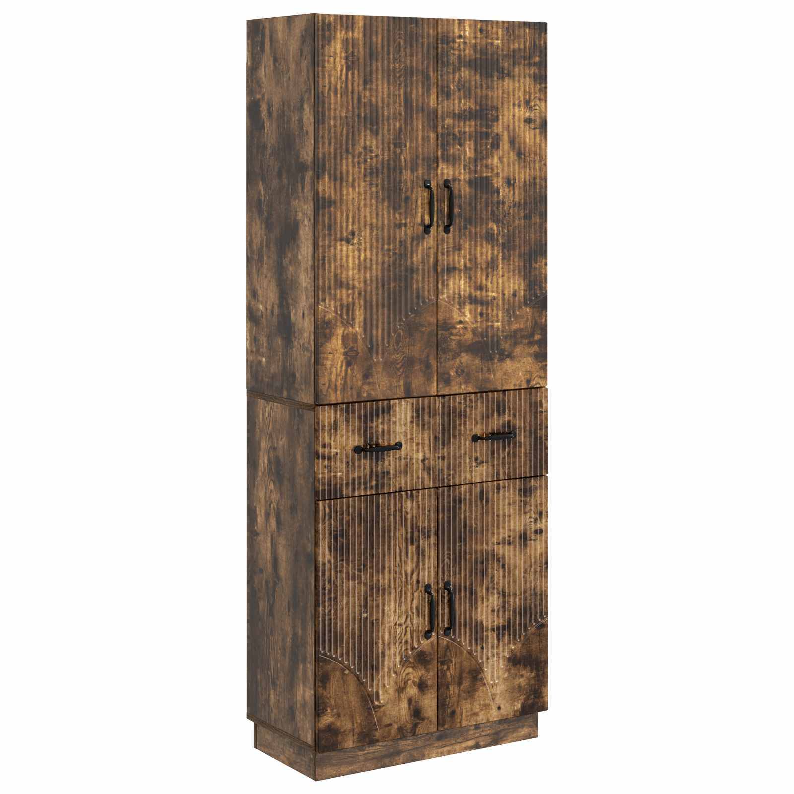 vidaXL Schrankset 2 pcs Geräucherte Eiche Holzwerkstoff