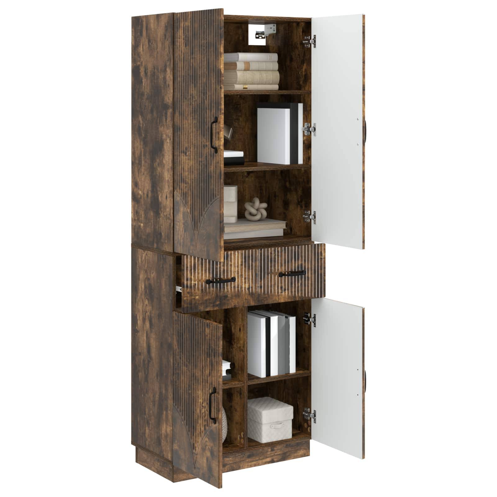 vidaXL Schrankset 2 pcs Geräucherte Eiche Holzwerkstoff