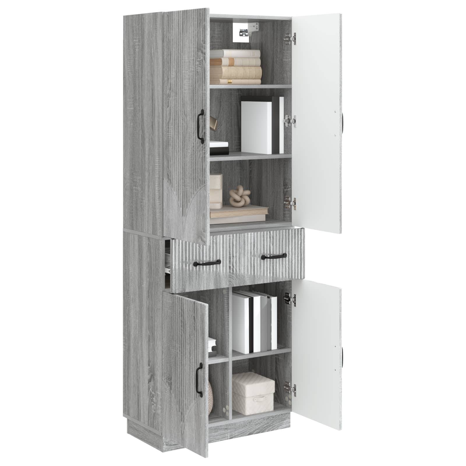 vidaXL Schrankset 2 pcs Grau Sonoma Holzwerkstoff