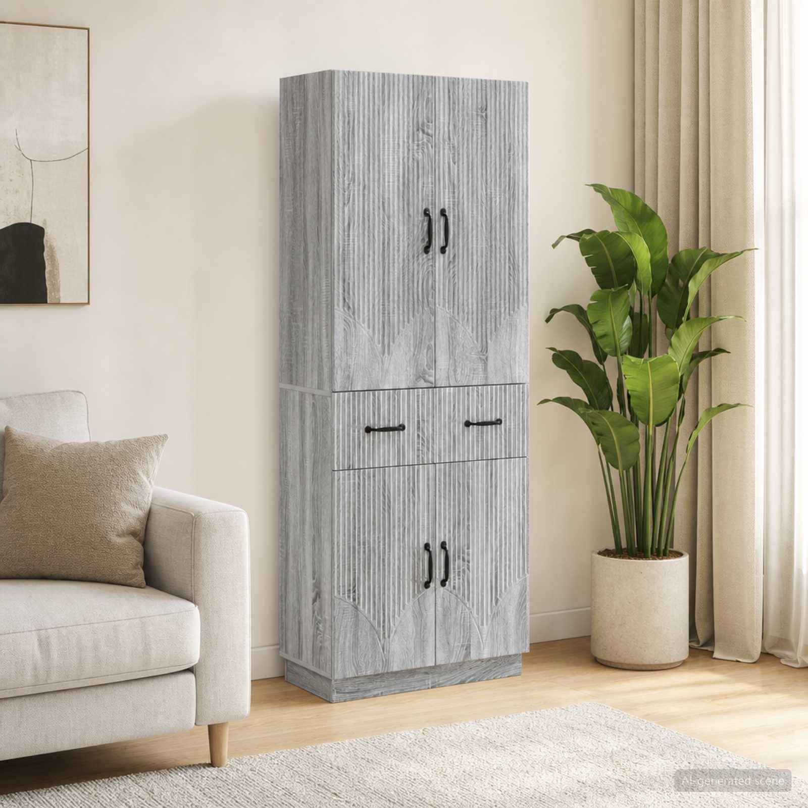 vidaXL Schrankset 2 pcs Grau Sonoma Holzwerkstoff