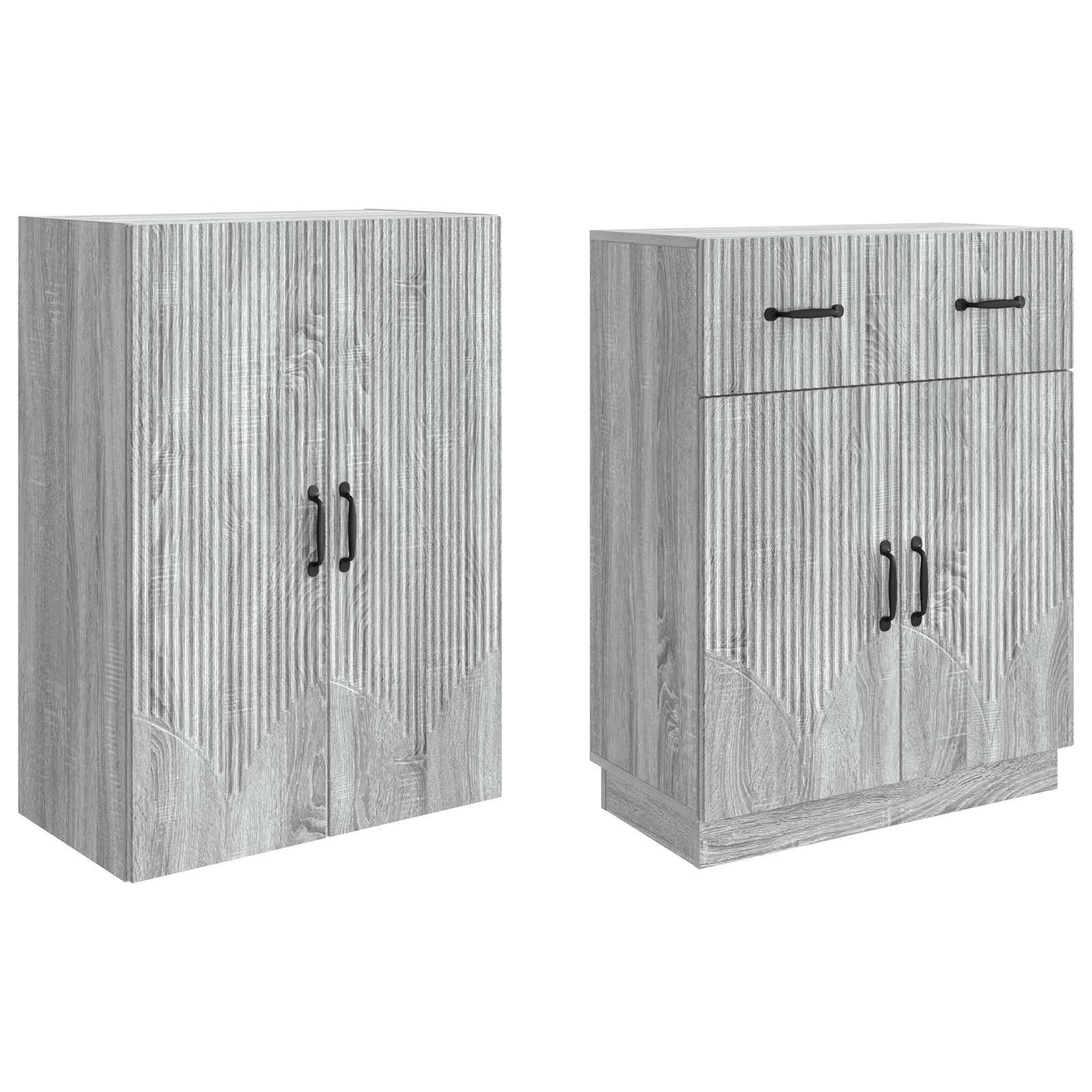 vidaXL Schrankset 2 pcs Grau Sonoma Holzwerkstoff