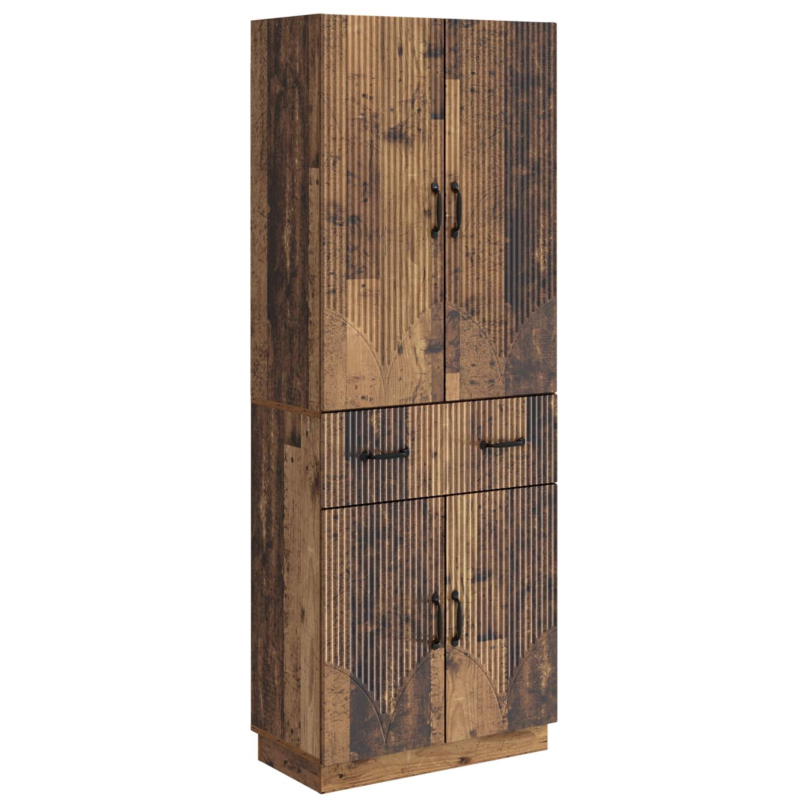 vidaXL Schrankset 2 pcs Altholz Holzwerkstoff