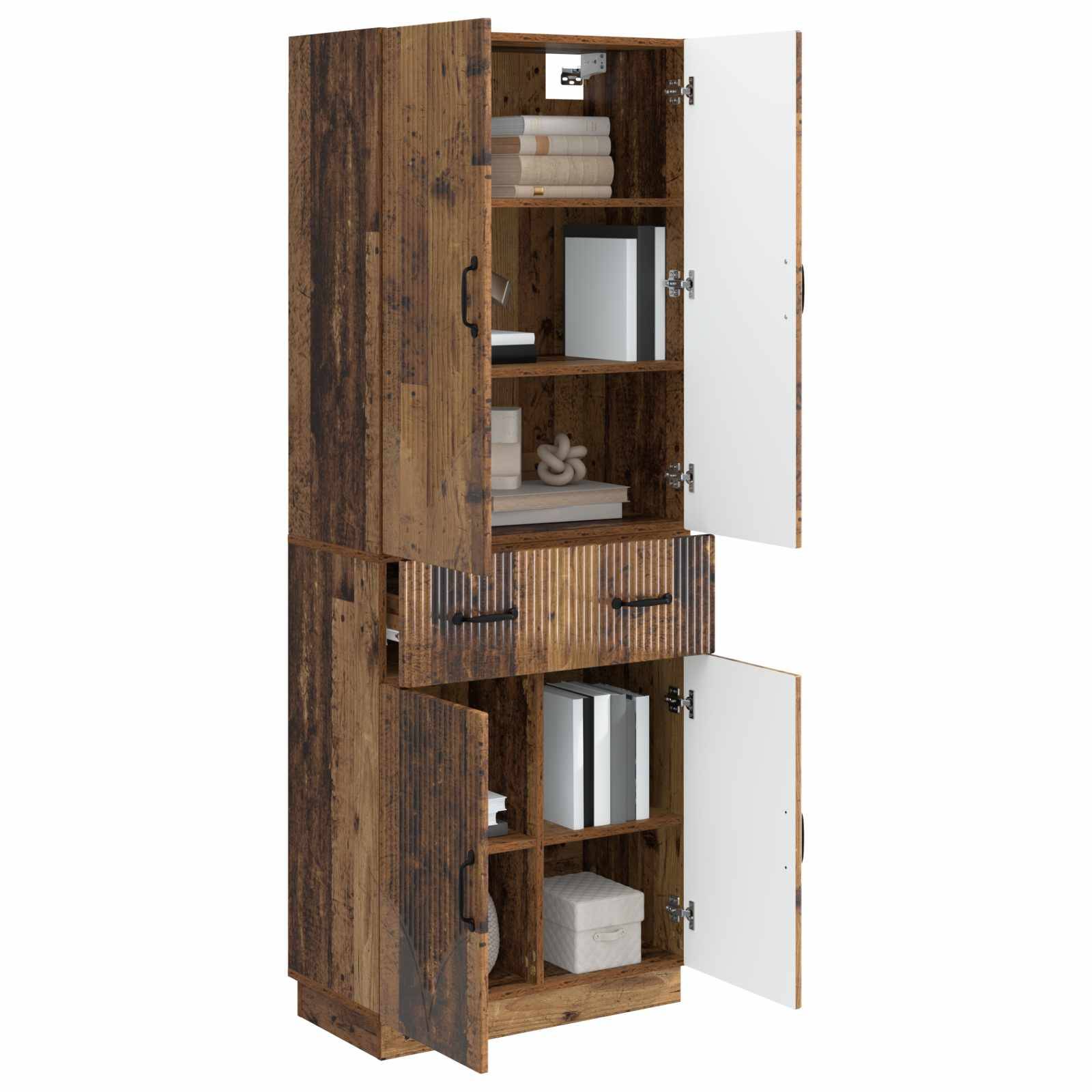 vidaXL Schrankset 2 pcs Altholz Holzwerkstoff