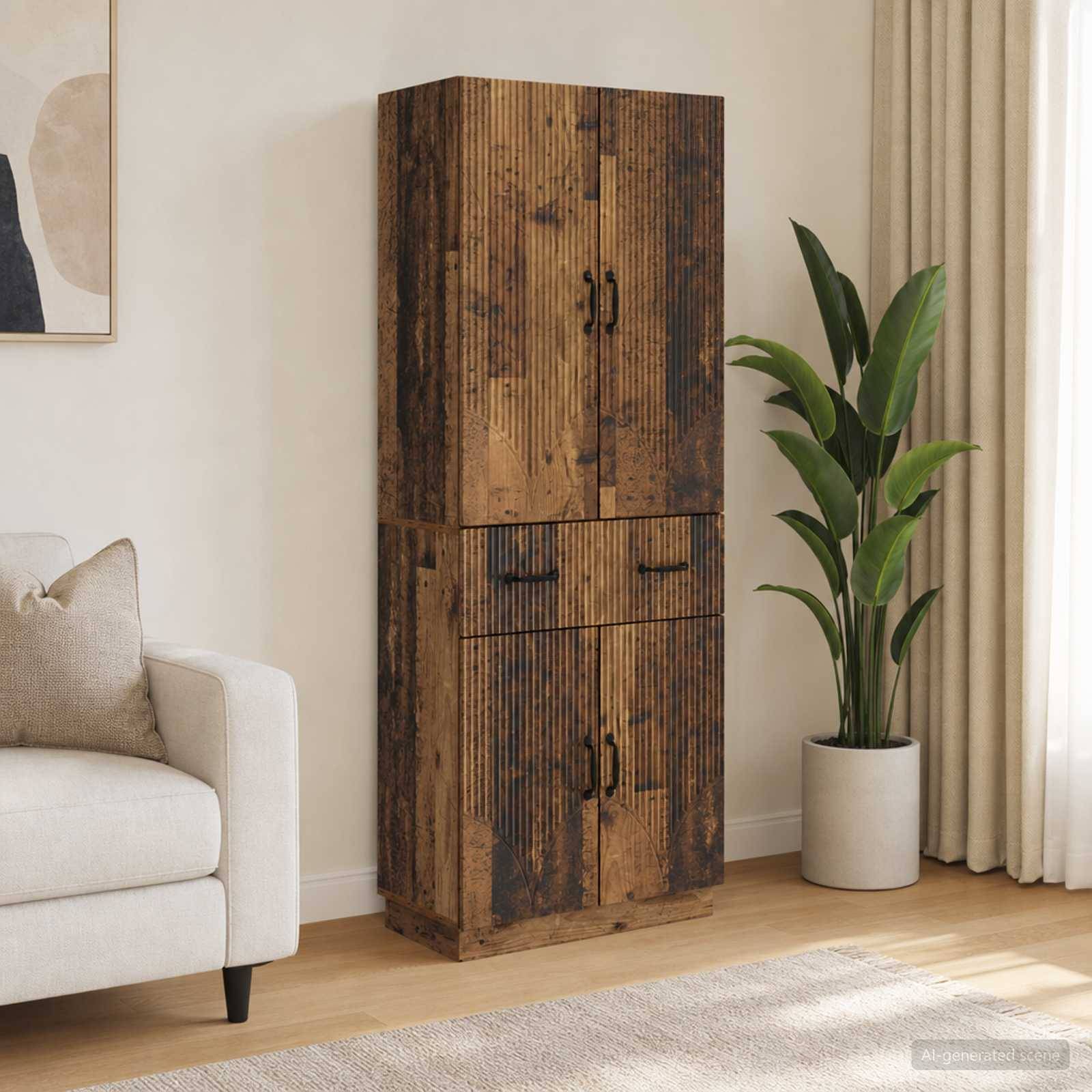 vidaXL Schrankset 2 pcs Altholz Holzwerkstoff