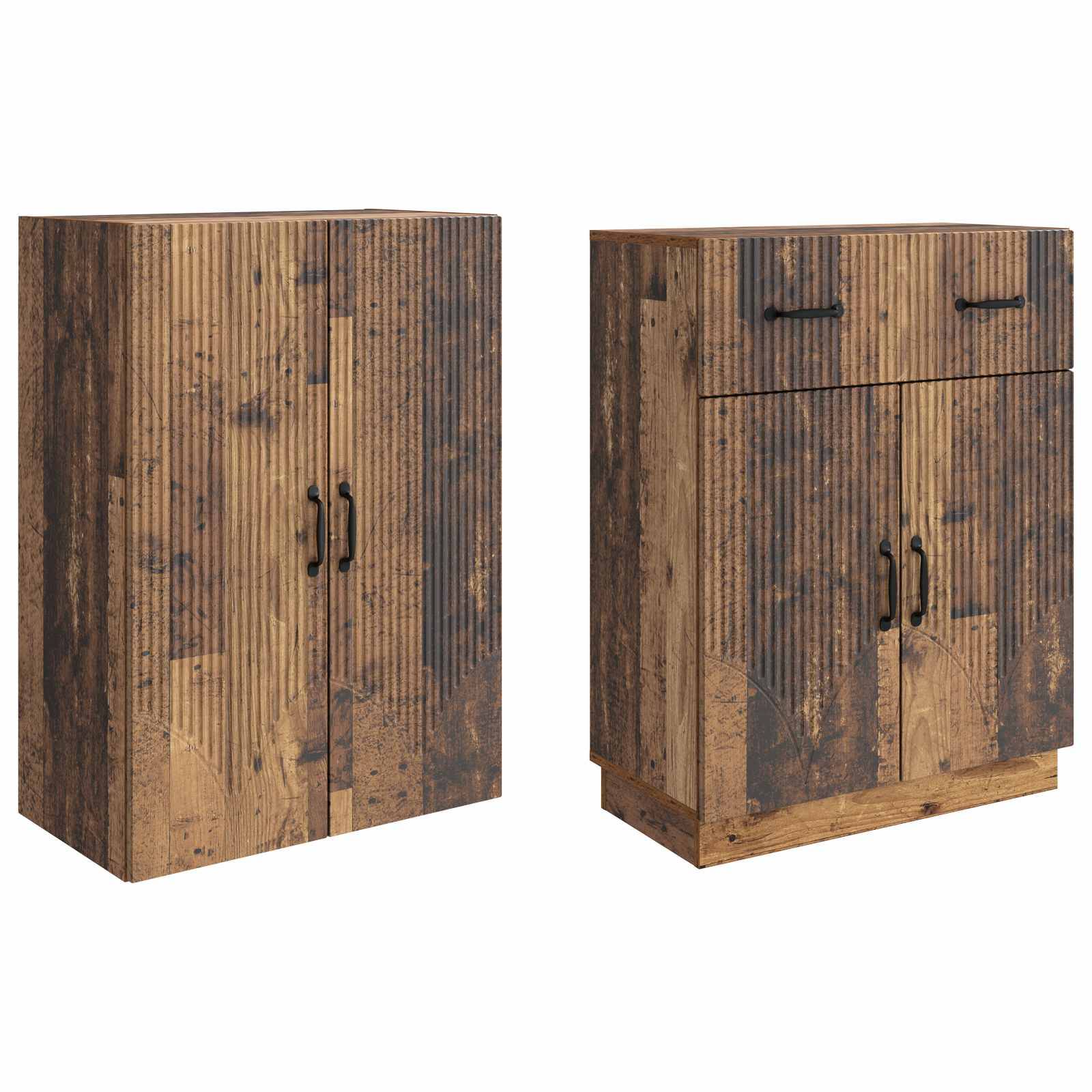 vidaXL Schrankset 2 pcs Altholz Holzwerkstoff