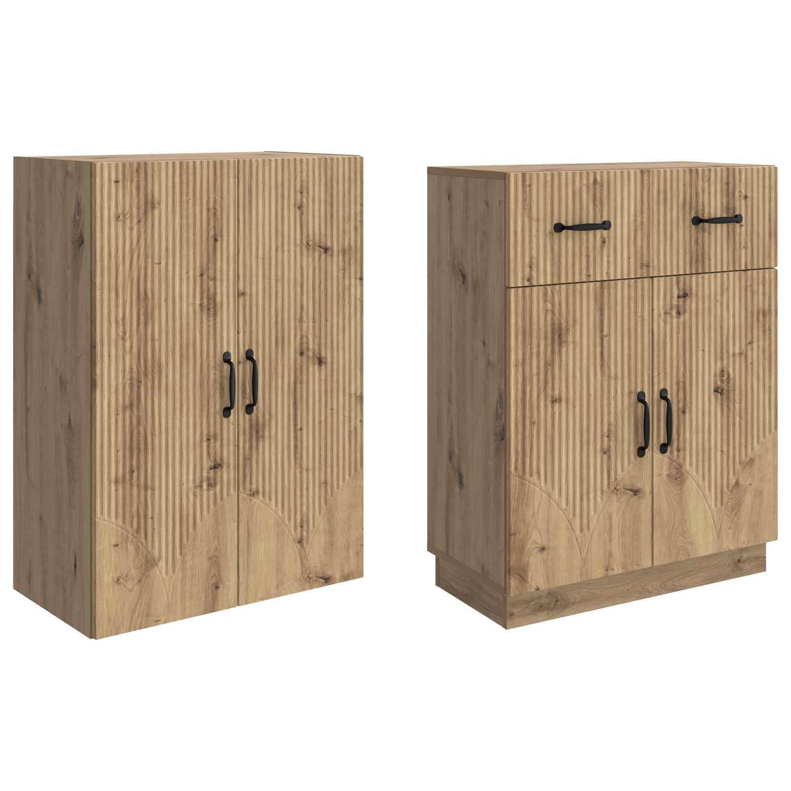 vidaXL Schrankset 2 Stk. Artisan-Eiche Holzwerkstoff