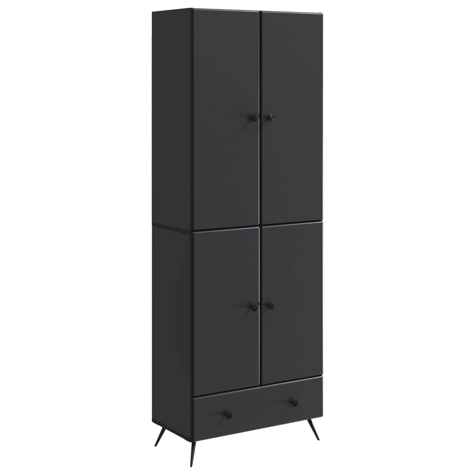 vidaXL Schrankset 2 pcs Schwarz Holzwerkstoff