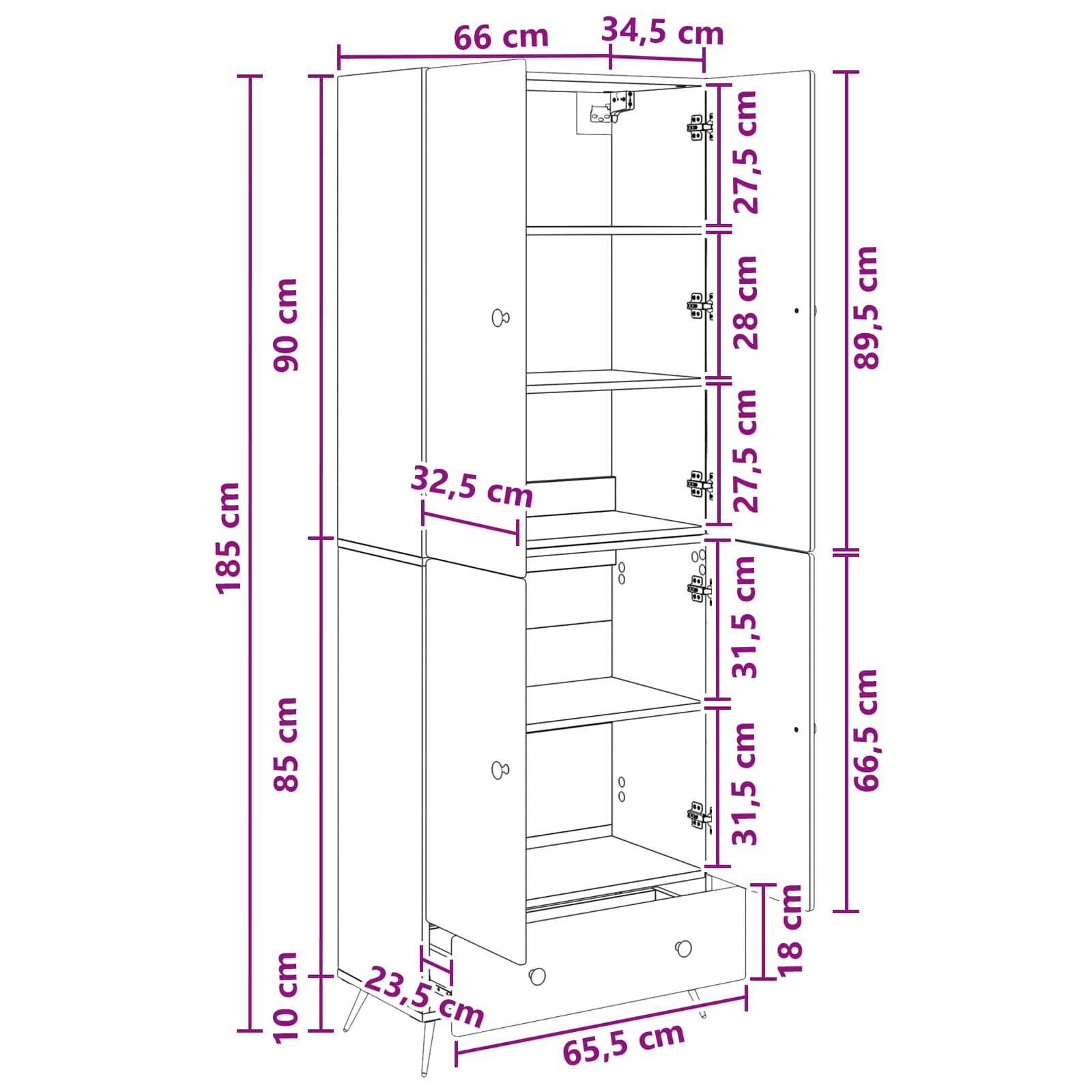 vidaXL Schrankset 2 pcs Holzwerkstoff