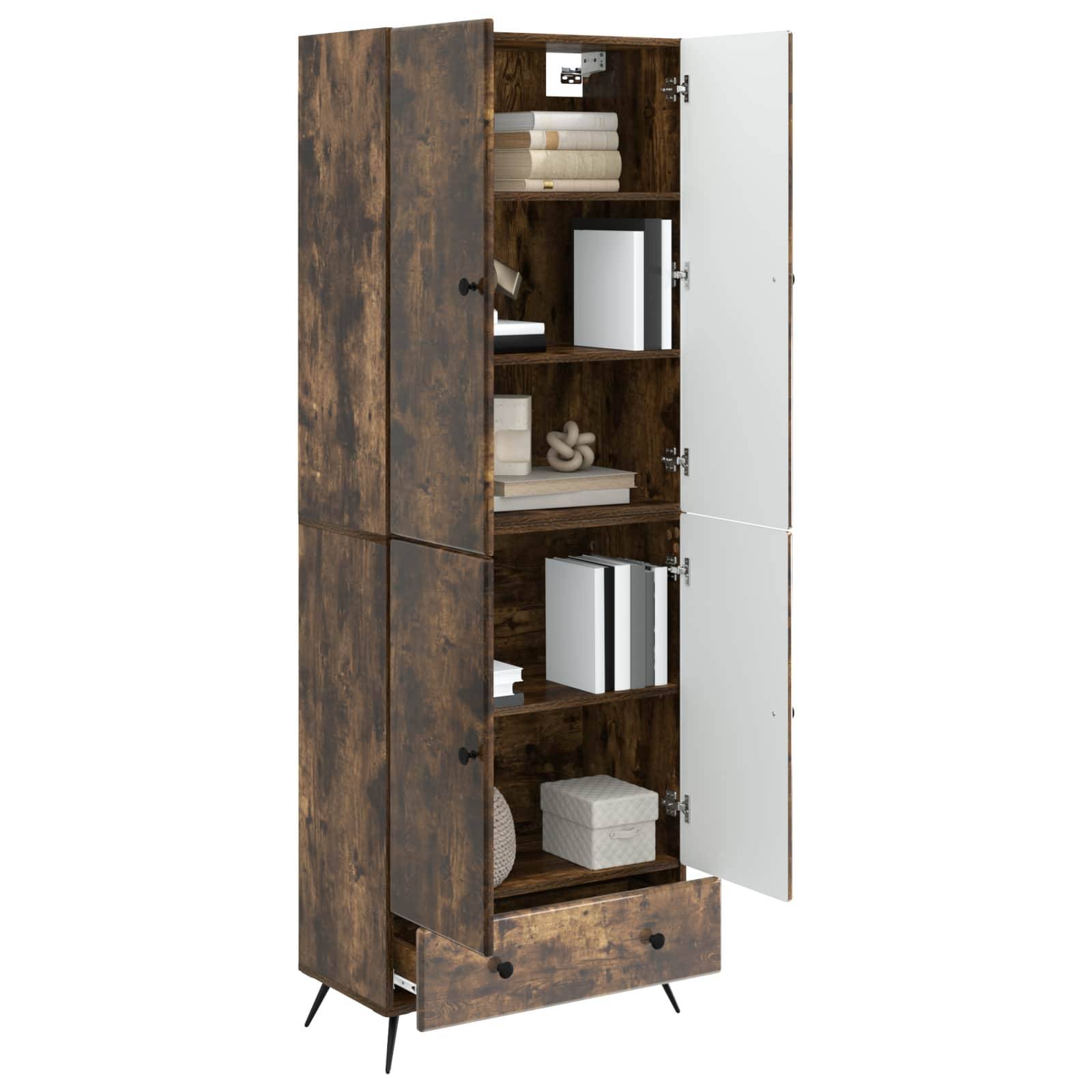 vidaXL Schrankset 2 pcs Geräucherte Eiche Holzwerkstoff