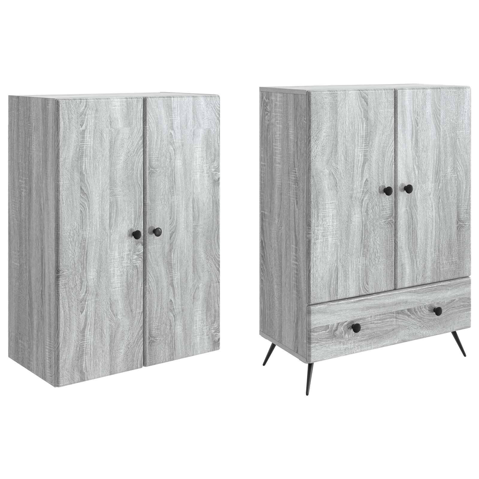 vidaXL Schrankset 2 pcs Grau Sonoma Holzwerkstoff