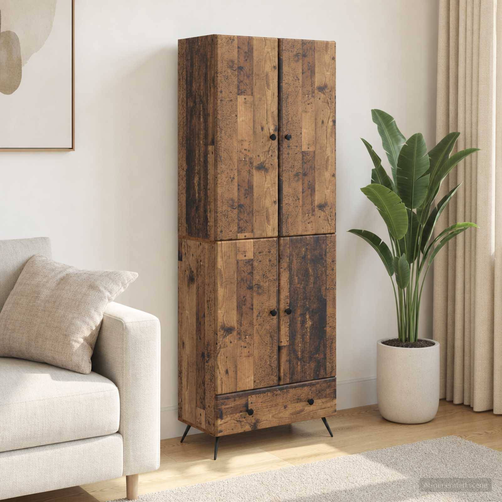 vidaXL Schrankset 2 pcs Altholz Holzwerkstoff