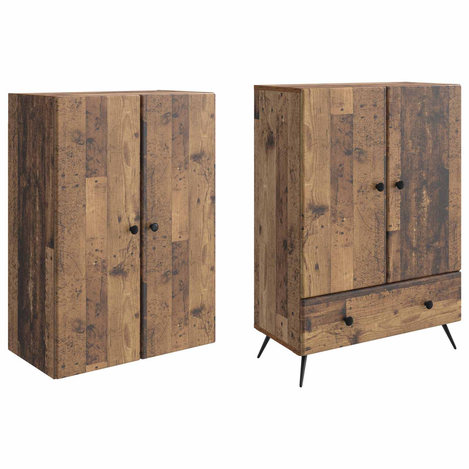 vidaXL Schrankset 2 pcs Altholz Holzwerkstoff