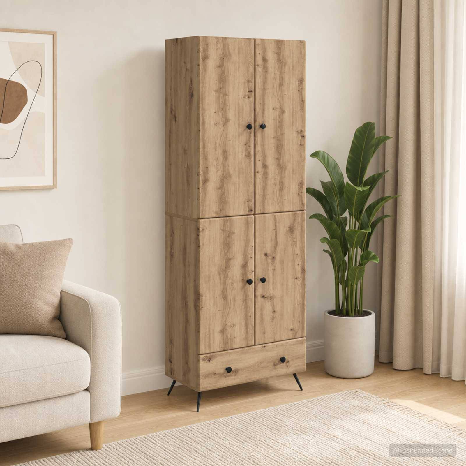 vidaXL Schrankset 2 Stk. Artisan-Eiche Holzwerkstoff