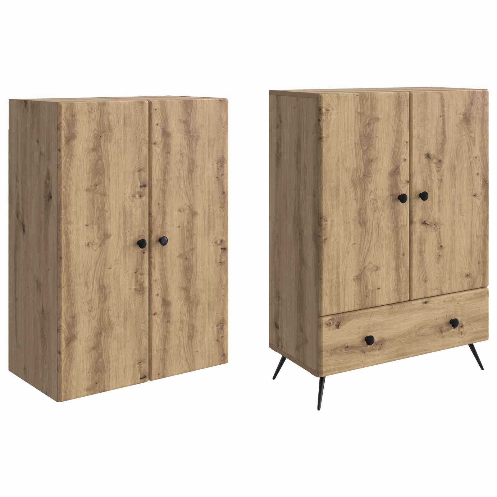 vidaXL Schrankset 2 Stk. Artisan-Eiche Holzwerkstoff