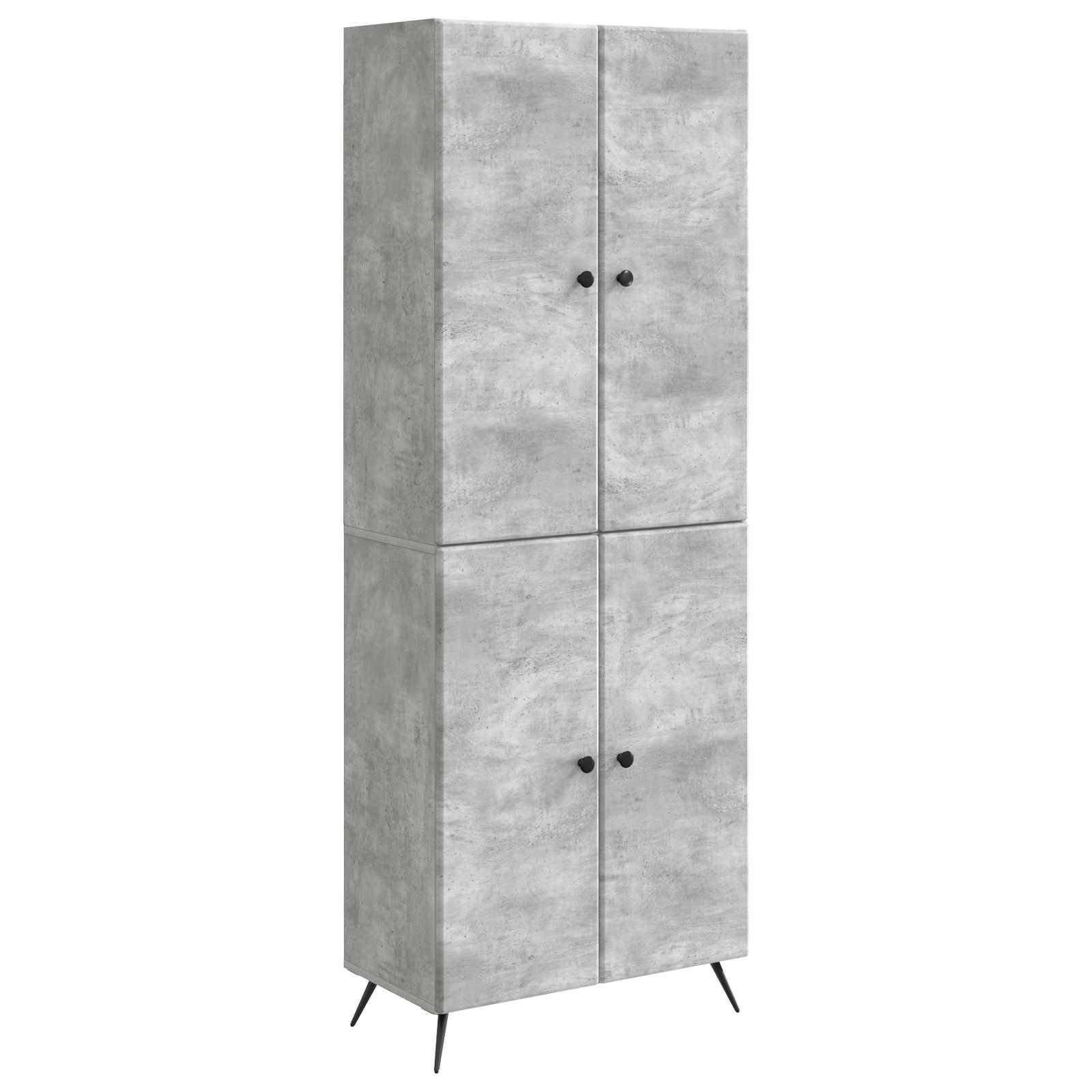 vidaXL Schrankset 2 pcs Betongrau Holzwerkstoff