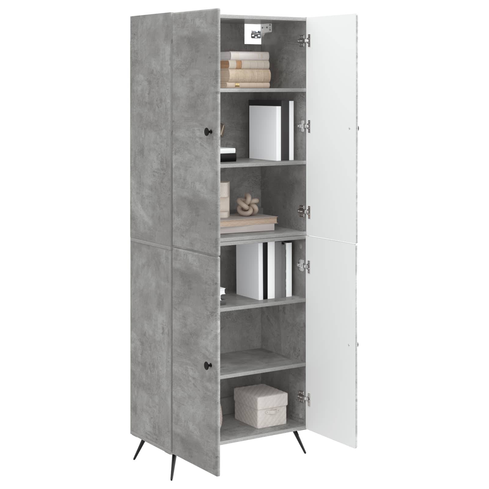 vidaXL Schrankset 2 pcs Betongrau Holzwerkstoff