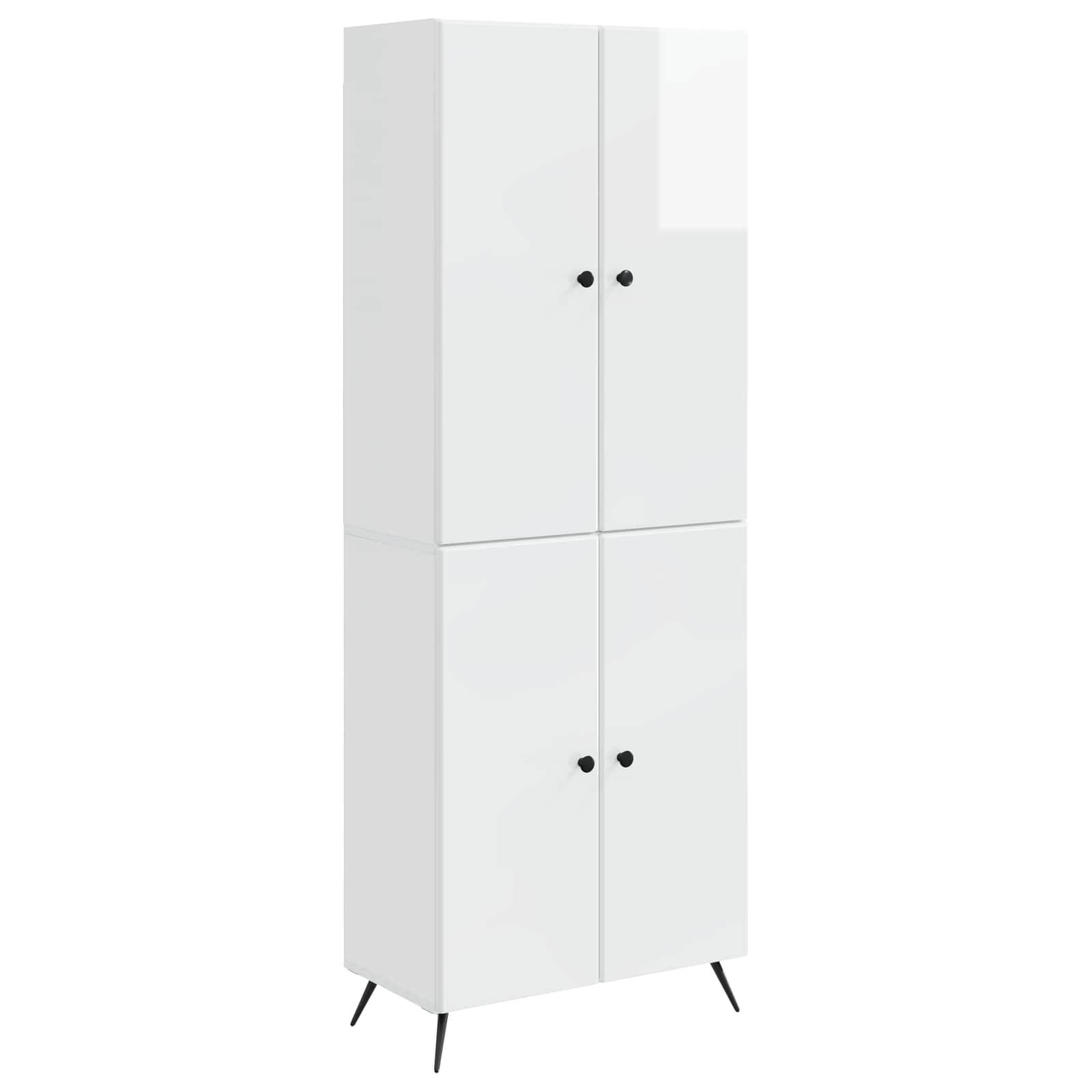vidaXL Schrankset 2 pcs Hochglanz Weiß Holzwerkstoff