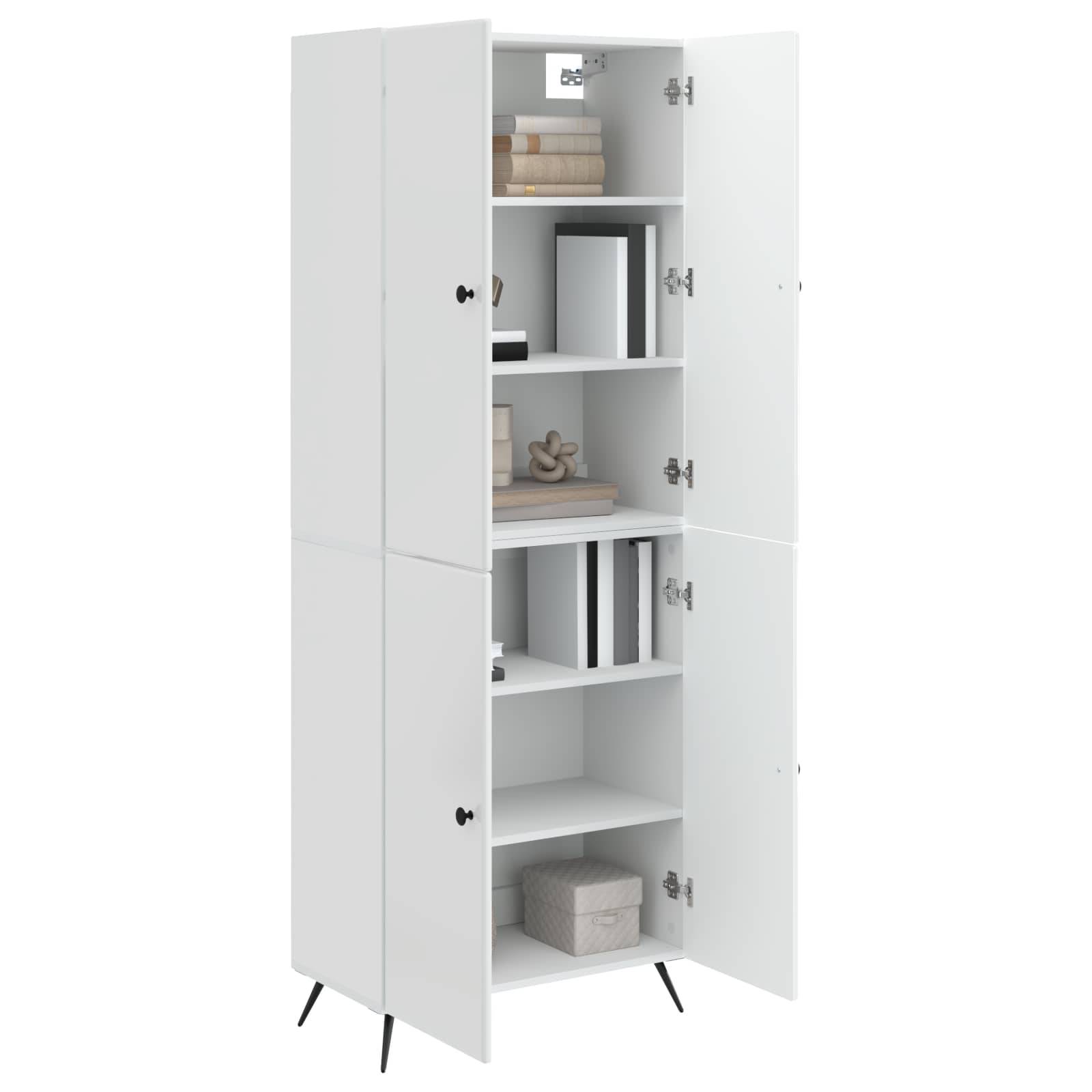 vidaXL Schrankset 2 pcs Hochglanz Weiß Holzwerkstoff