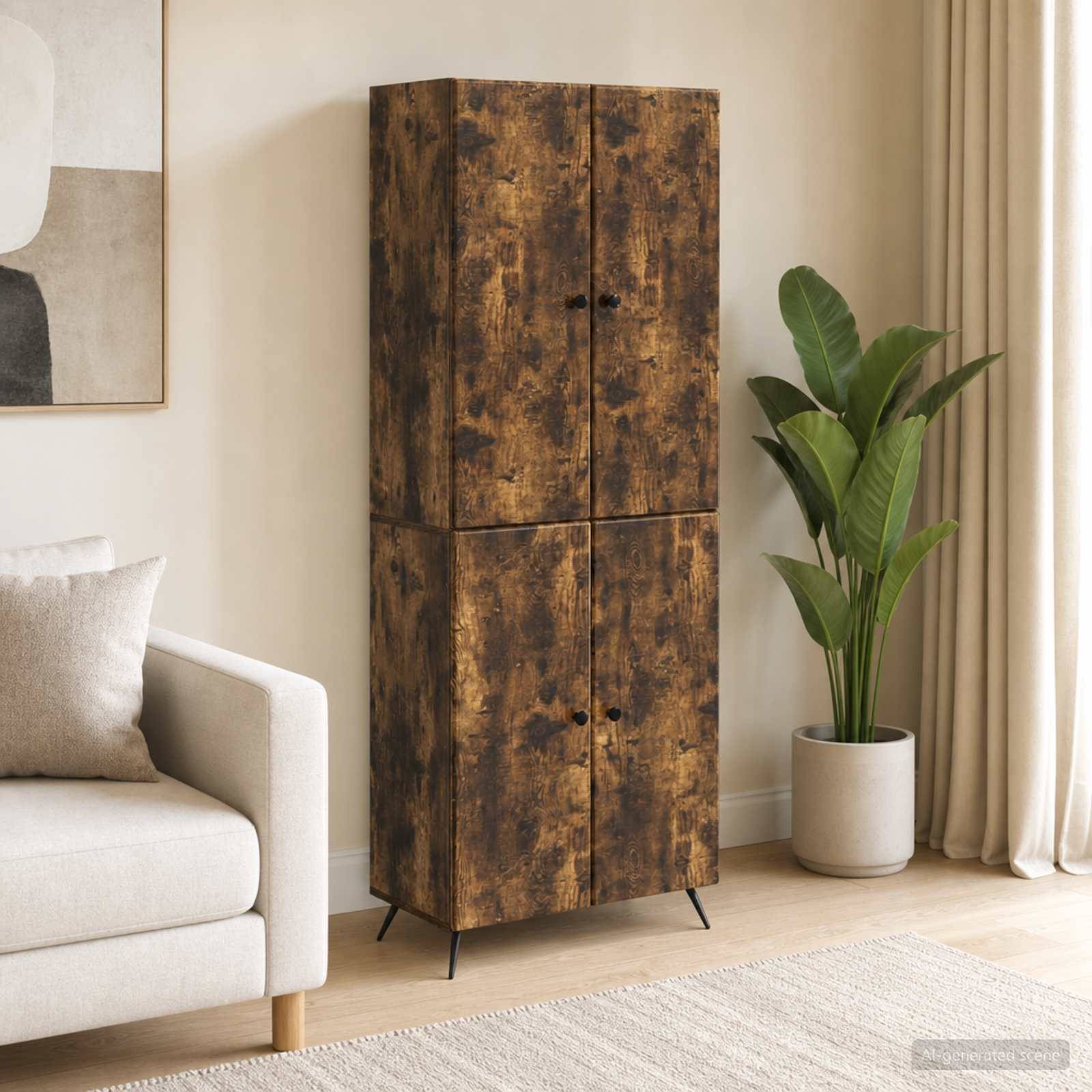 vidaXL Schrankset 2 pcs Geräucherte Eiche Holzwerkstoff
