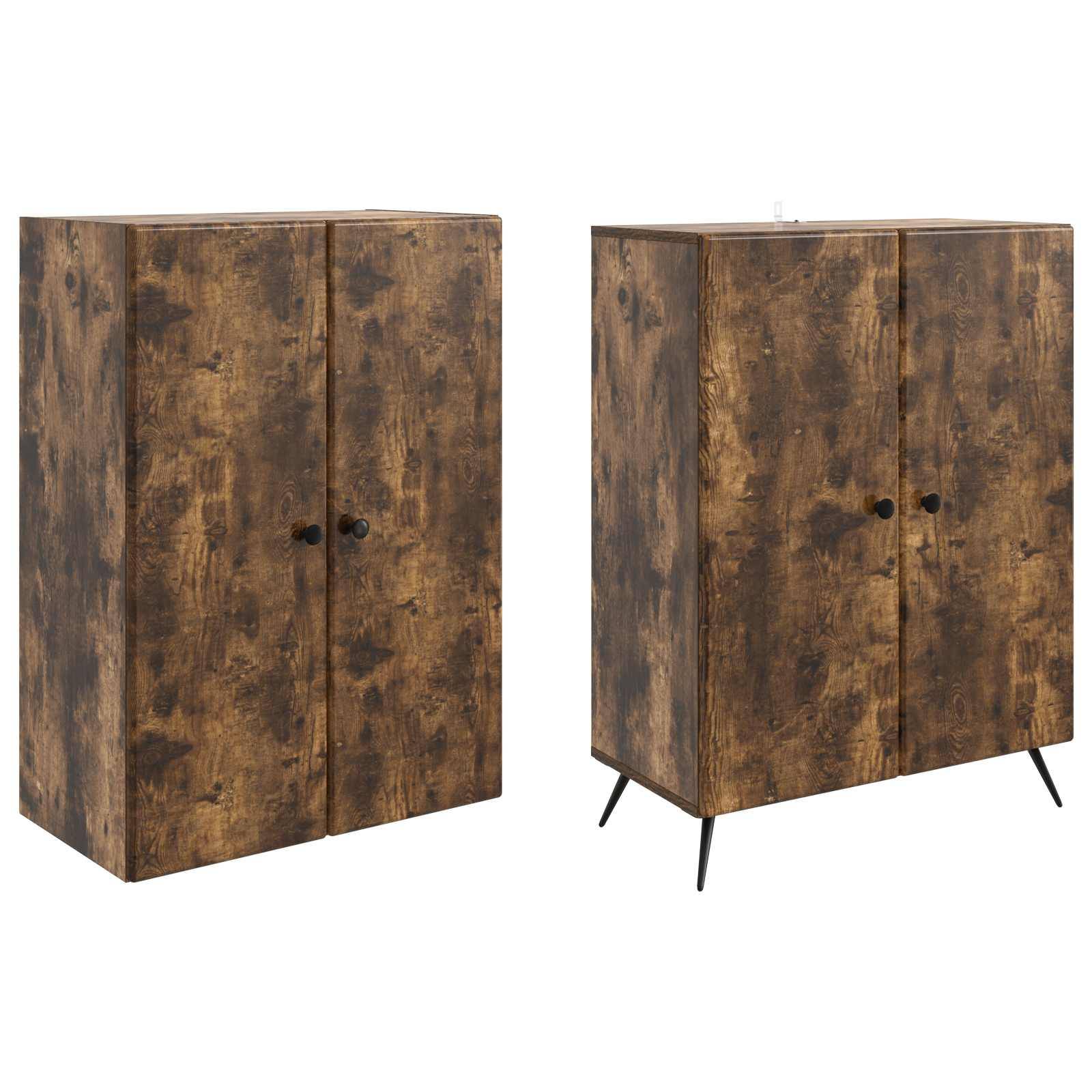vidaXL Schrankset 2 pcs Geräucherte Eiche Holzwerkstoff