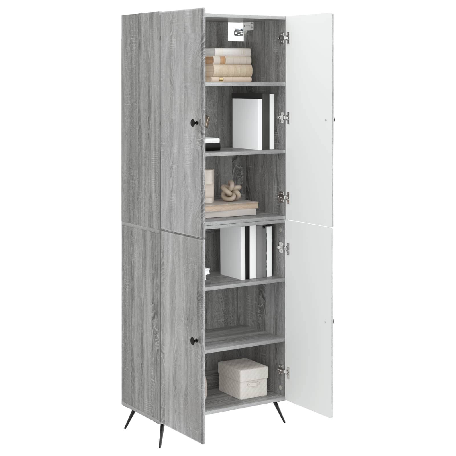 vidaXL Schrankset 2 pcs Grau Sonoma Holzwerkstoff