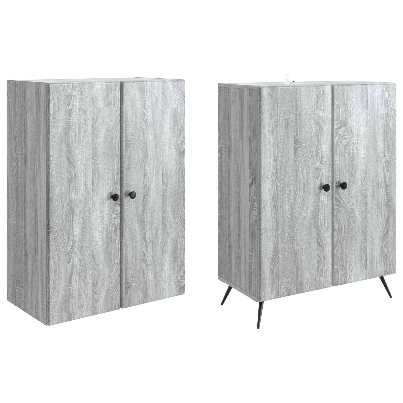 vidaXL Schrankset 2 pcs Grau Sonoma Holzwerkstoff