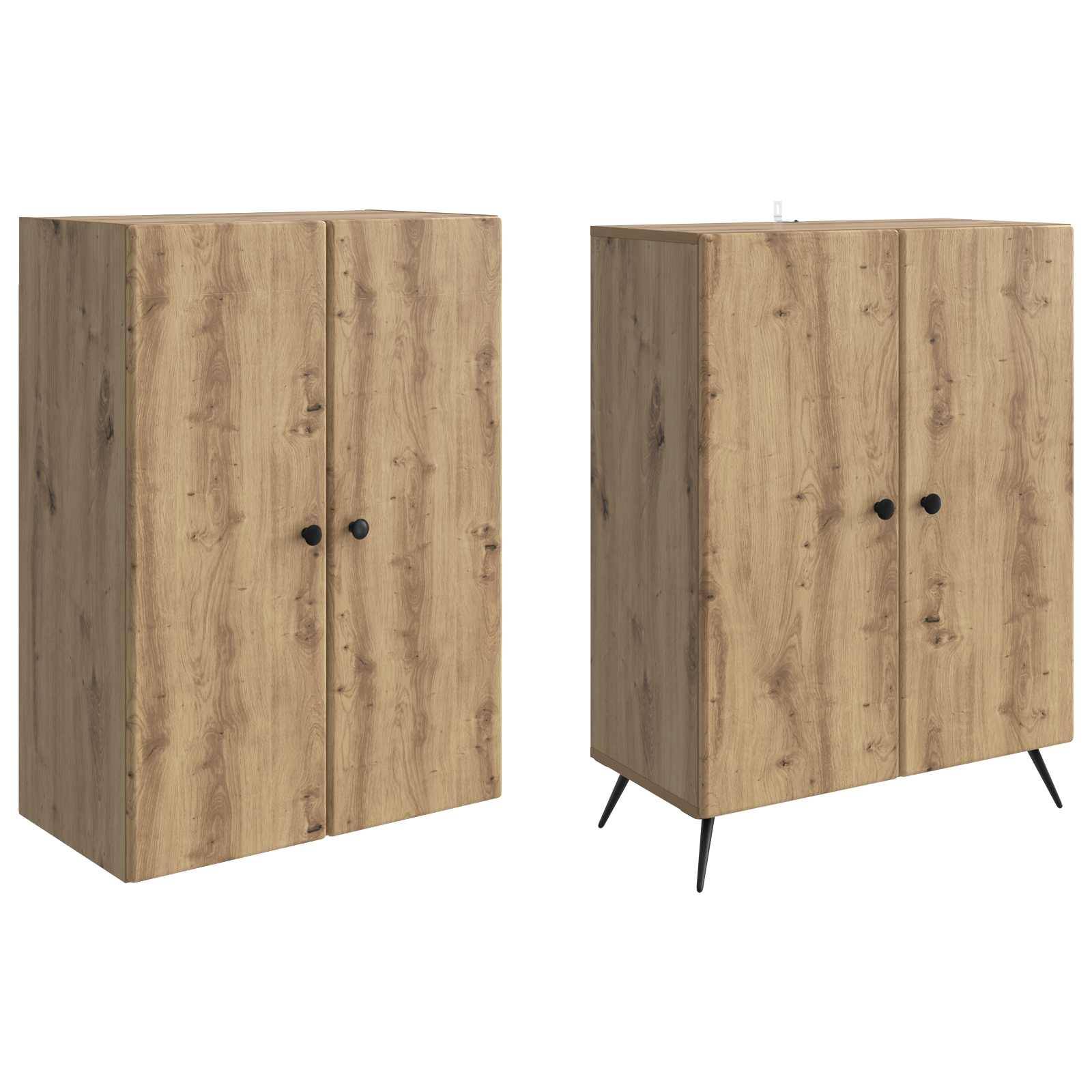 vidaXL Schrankset 2 Stk. Artisan-Eiche Holzwerkstoff