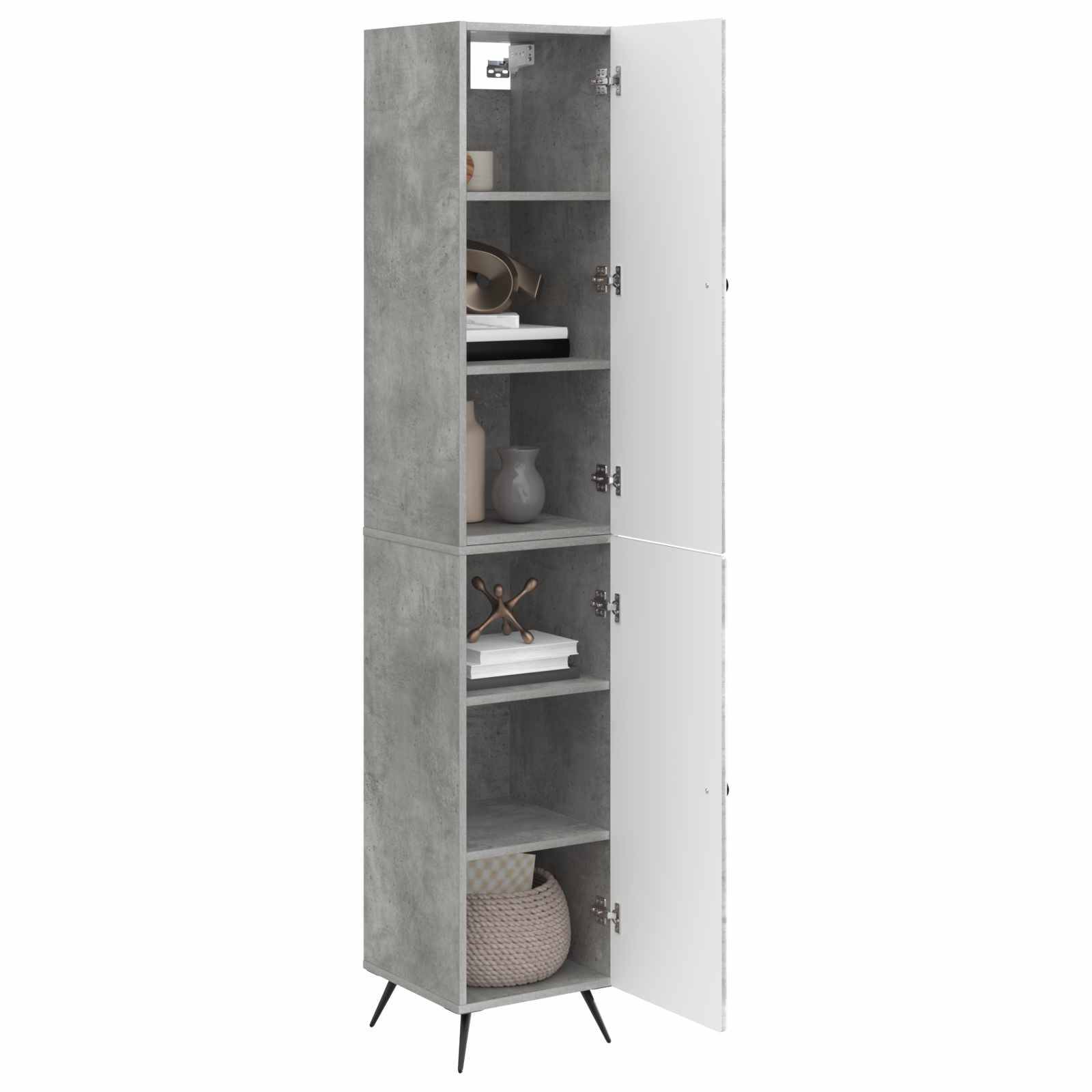 vidaXL Schrankset 2 pcs Betongrau Holzwerkstoff