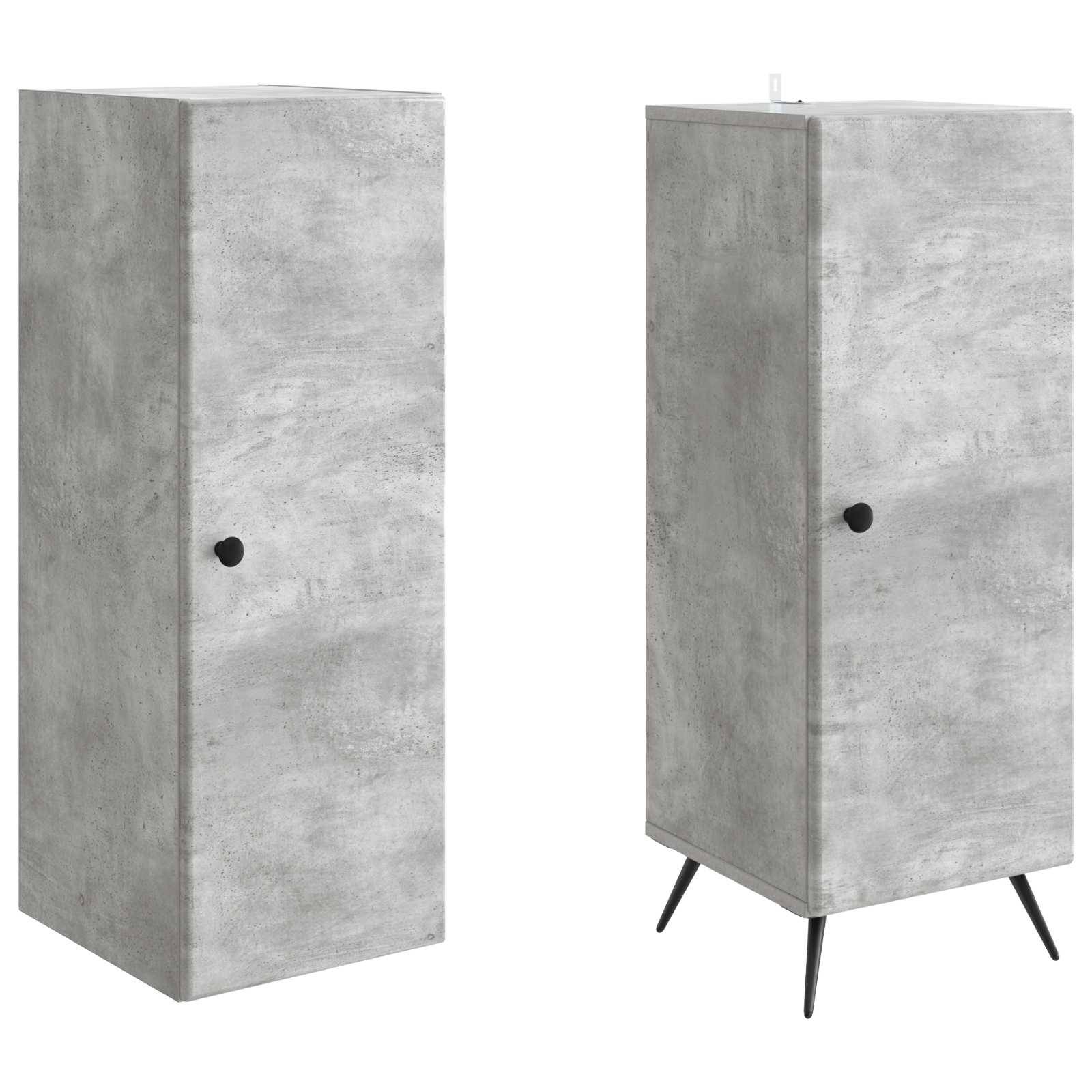 vidaXL Schrankset 2 pcs Betongrau Holzwerkstoff