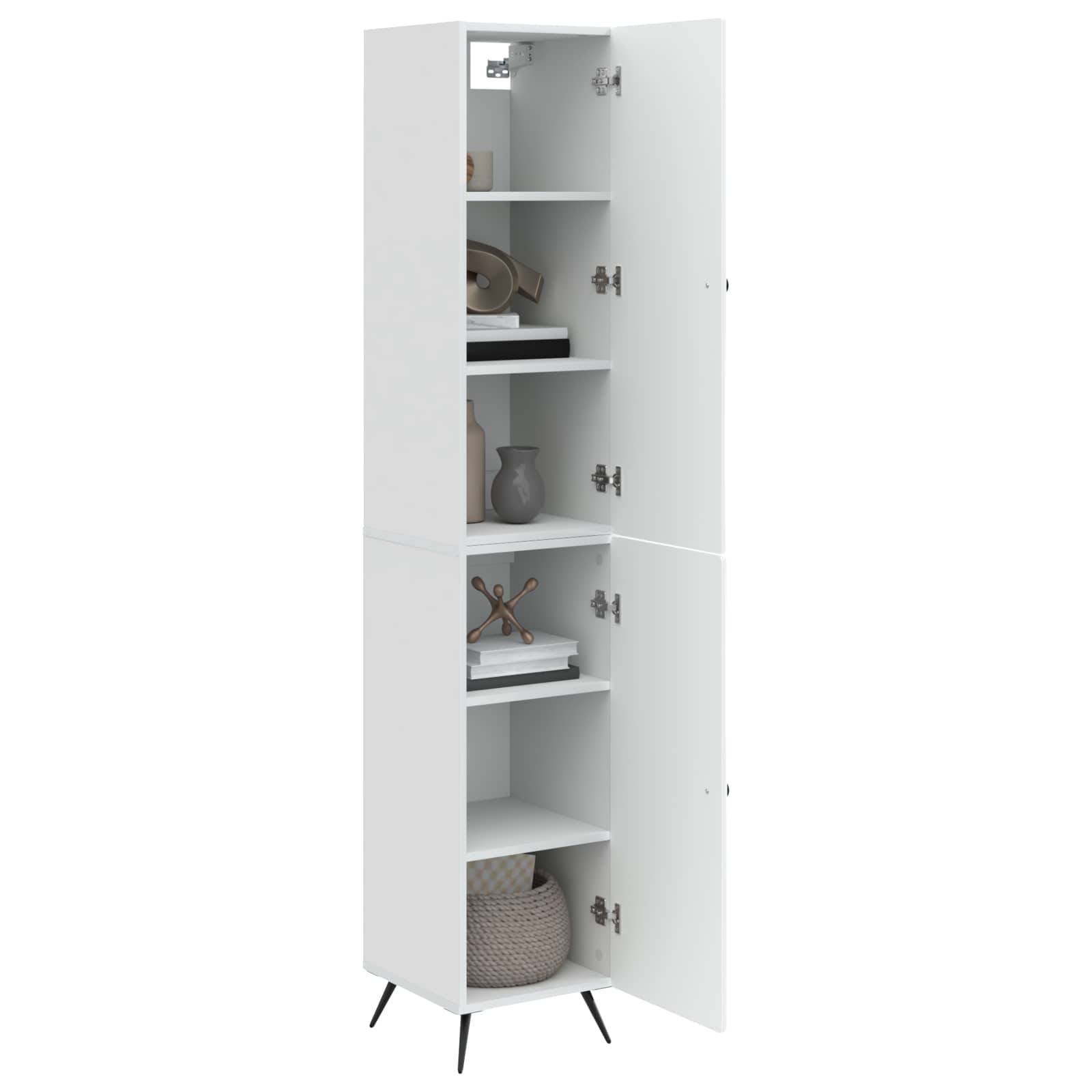 vidaXL Schrankset 2 pcs Hochglanz Weiß Holzwerkstoff