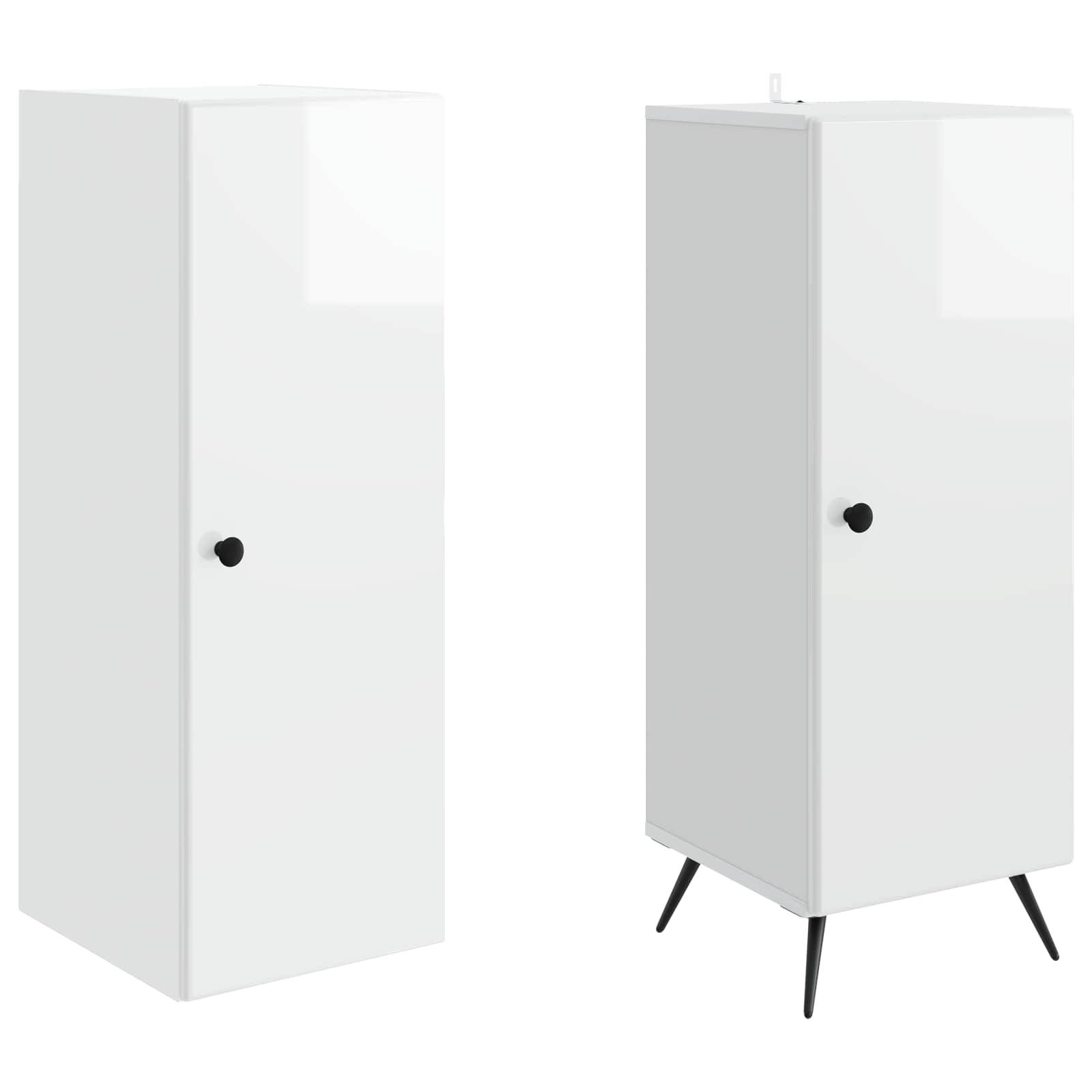 vidaXL Schrankset 2 pcs Hochglanz Weiß Holzwerkstoff