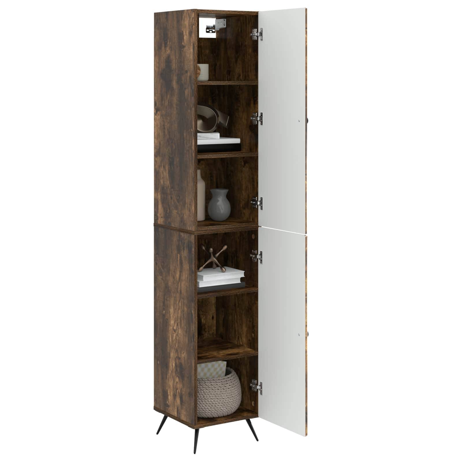 vidaXL Schrankset 2 pcs Geräucherte Eiche Holzwerkstoff