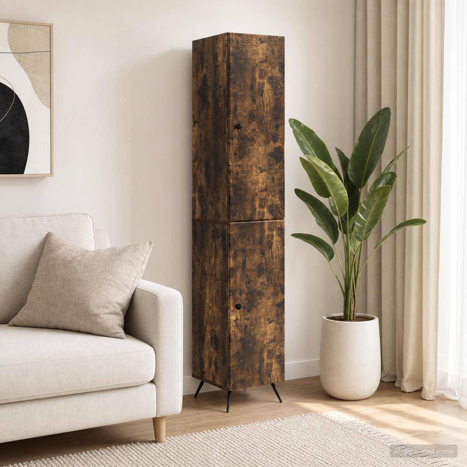 vidaXL Schrankset 2 pcs Geräucherte Eiche Holzwerkstoff