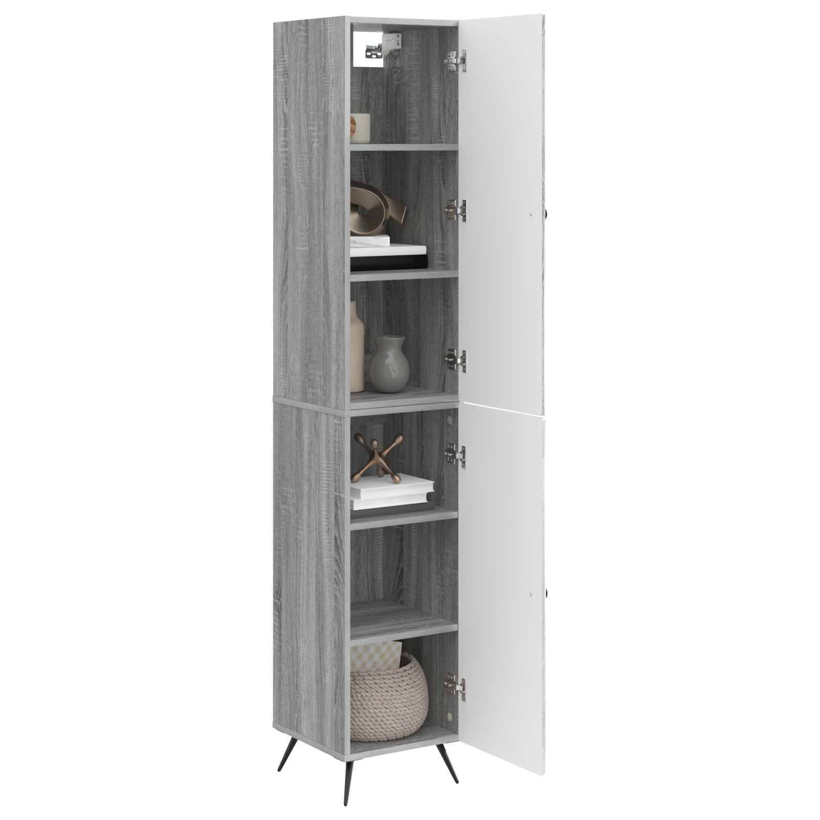 vidaXL Schrankset 2 pcs Grau Sonoma Holzwerkstoff