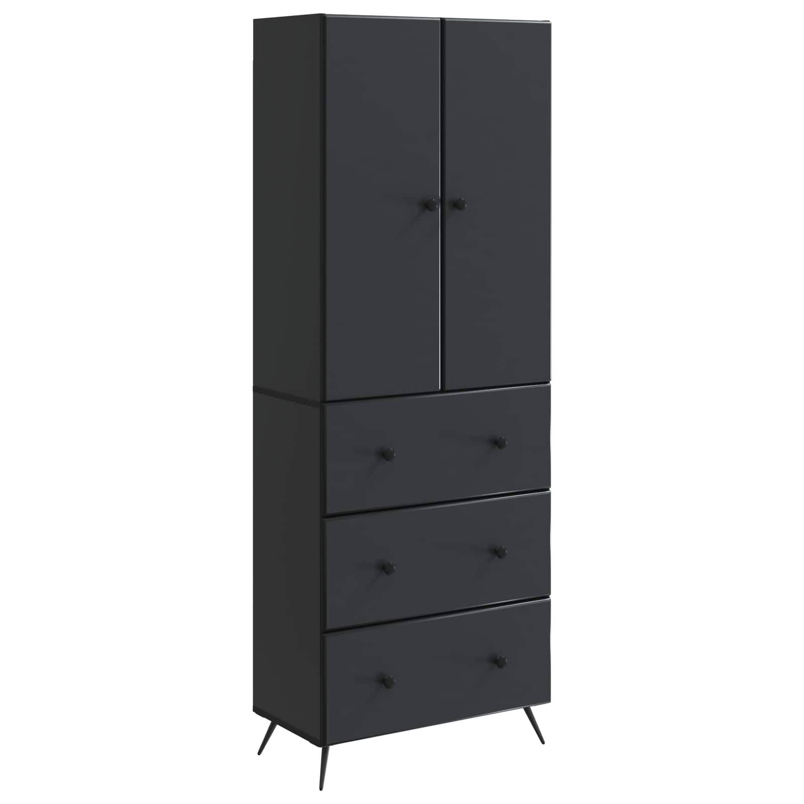 vidaXL Schrankset 2 pcs Schwarz 66 x 34,5 x 90 cm Holzwerkstoff