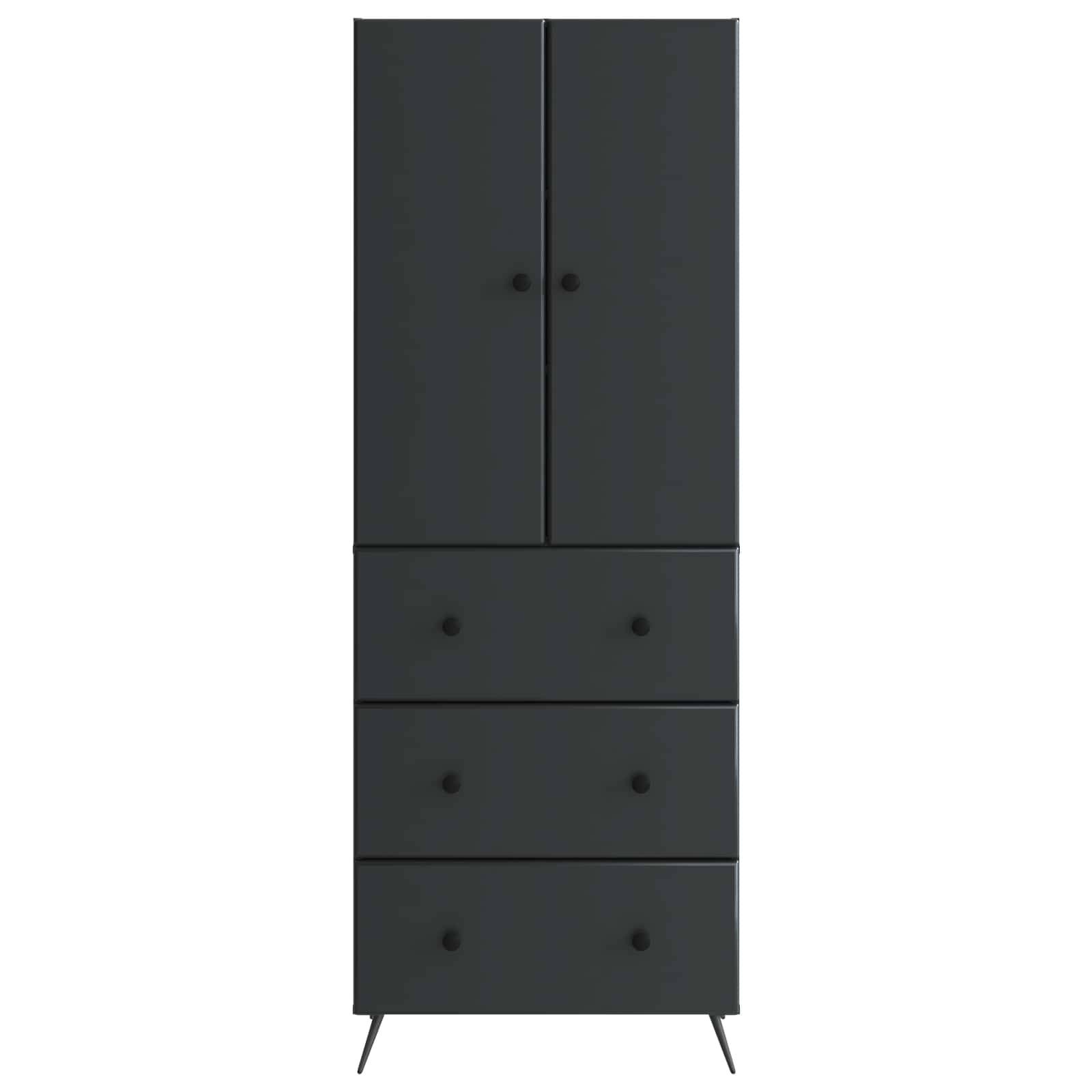vidaXL Schrankset 2 pcs Schwarz 66 x 34,5 x 90 cm Holzwerkstoff