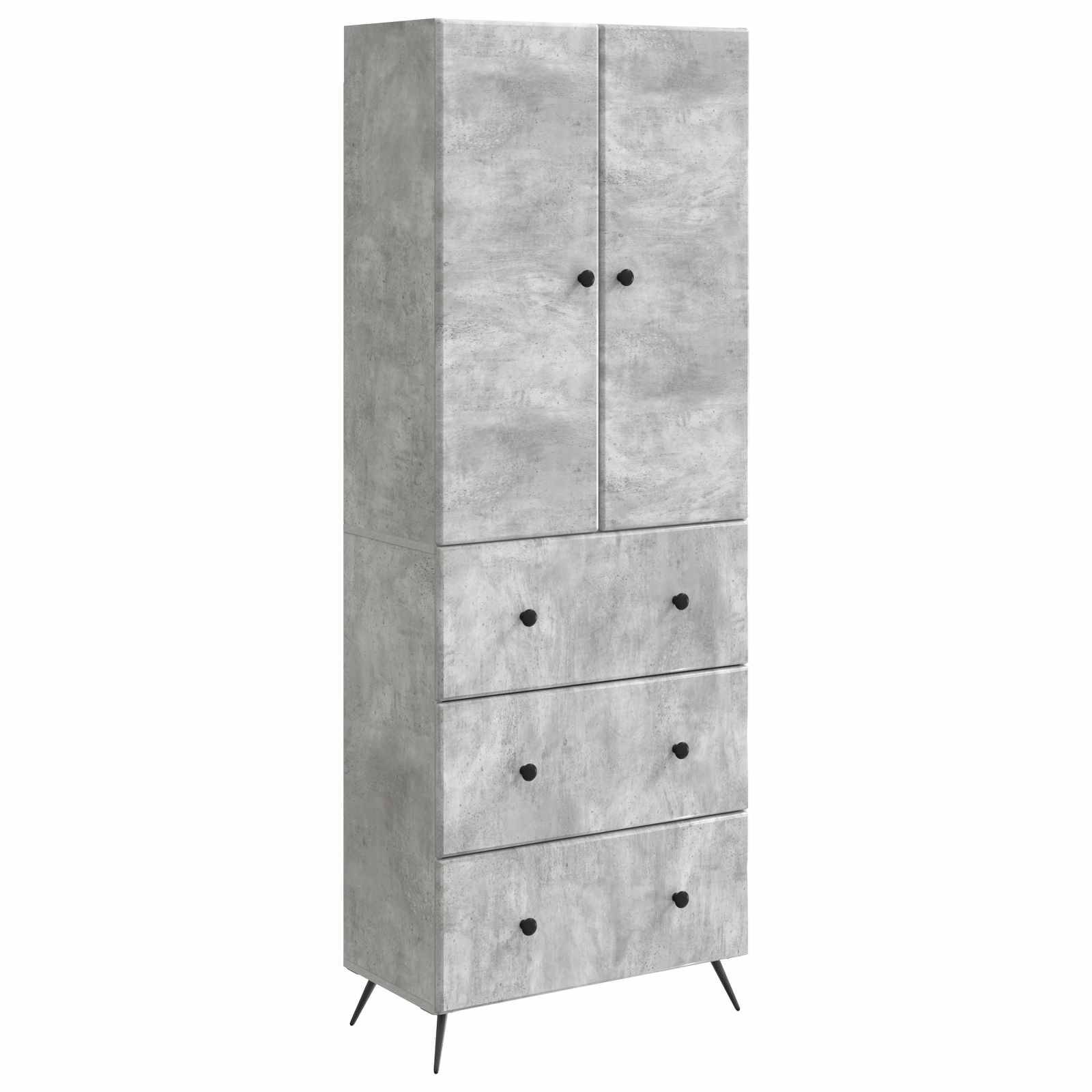 vidaXL Schrankset 2 pcs Betongrau 66 x 34,5 x 90 cm Holzwerkstoff