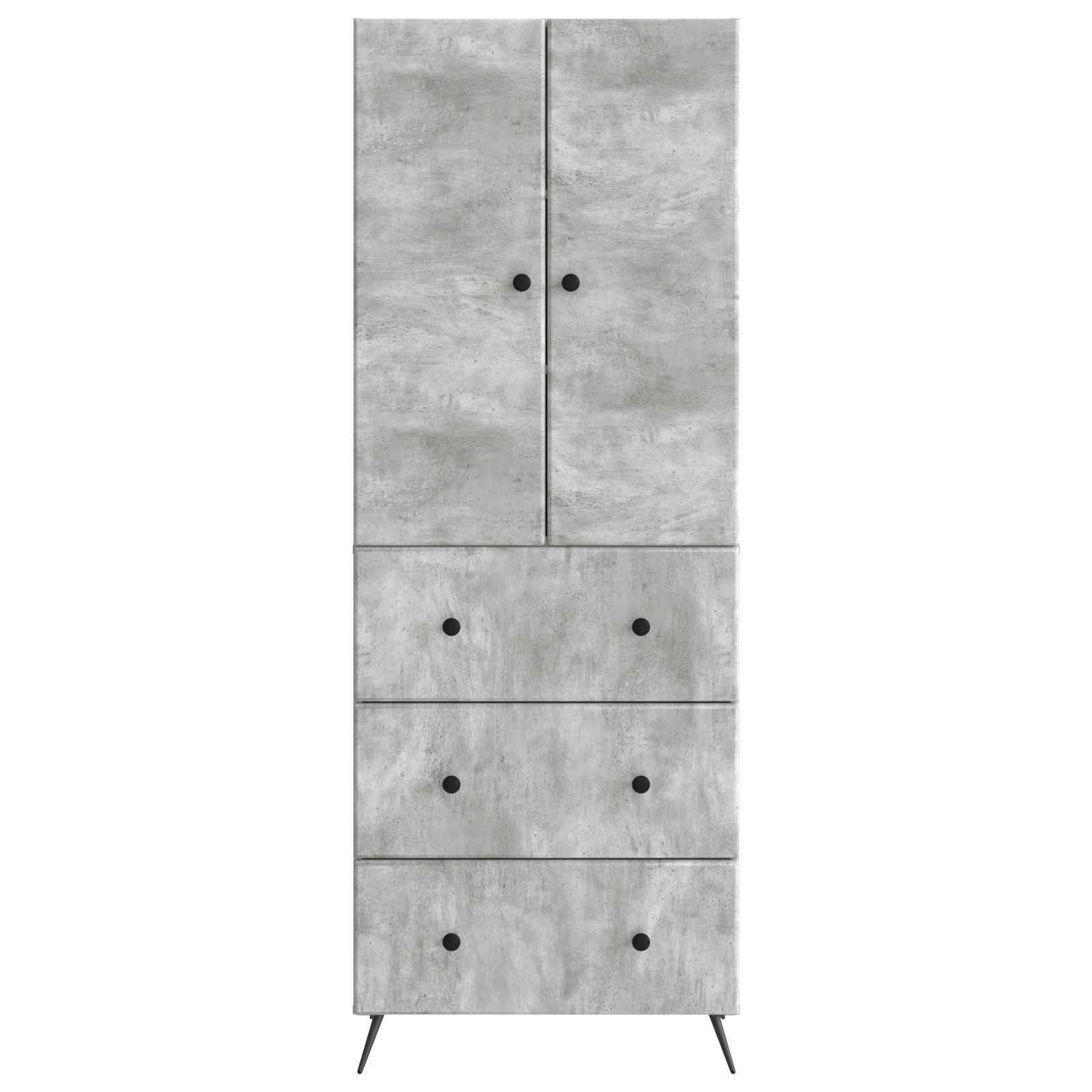 vidaXL Schrankset 2 pcs Betongrau 66 x 34,5 x 90 cm Holzwerkstoff