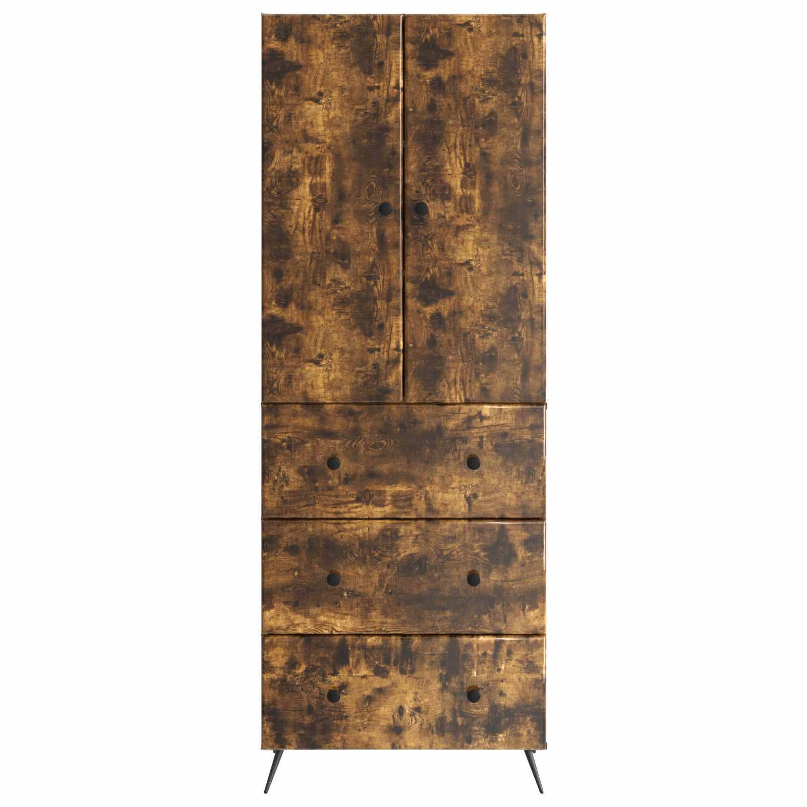 vidaXL Schrankset 2 pcs Geräucherte Eiche 66 x 34,5 x 90 cm