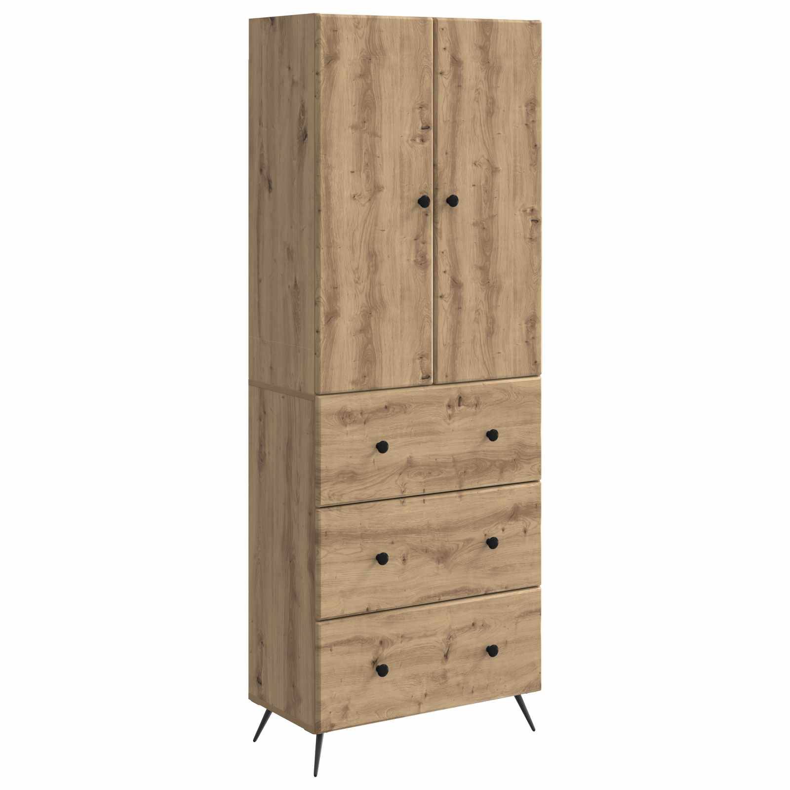 vidaXL Schrankset 2 pcs Artisan-Eiche 66 x 34,5 x 90 cm Holzwerkstoff