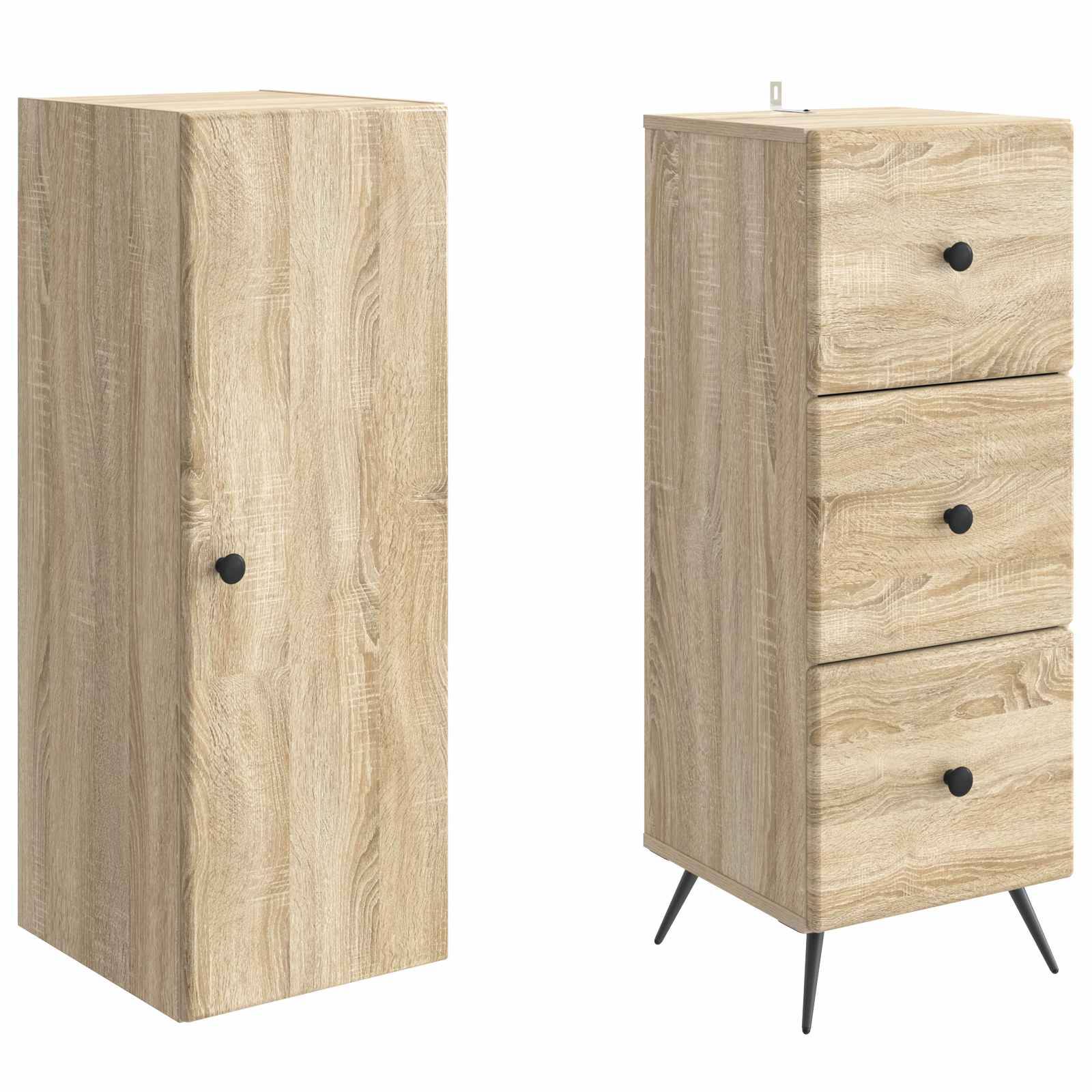 vidaXL Schrankset 2 pcs Sonoma-Eiche 34,5 x 34,5 x 90 cm Holzwerkstoff