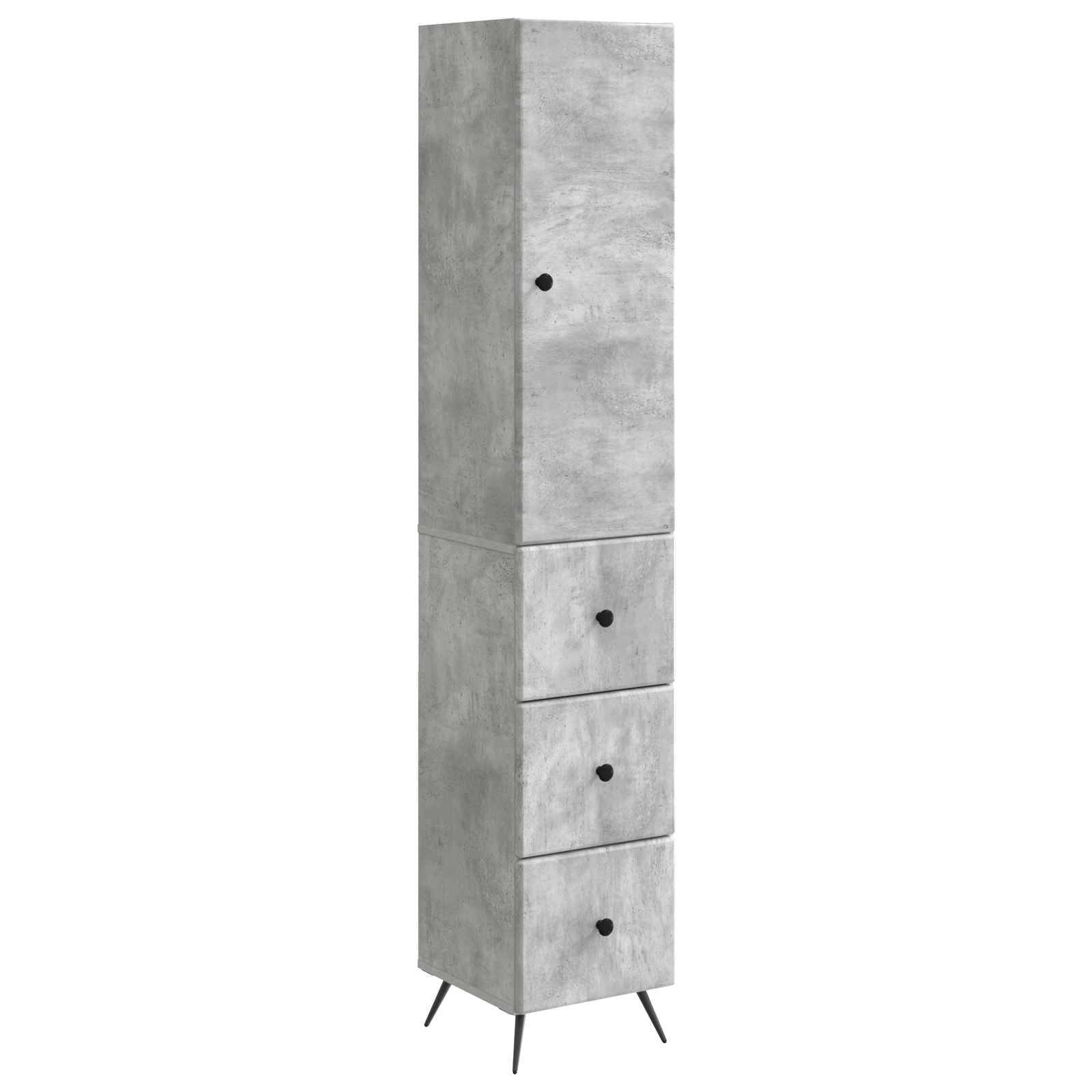 vidaXL Schrankset 2 pcs Betongrau 34,5 x 34,5 x 90 cm Holzwerkstoff