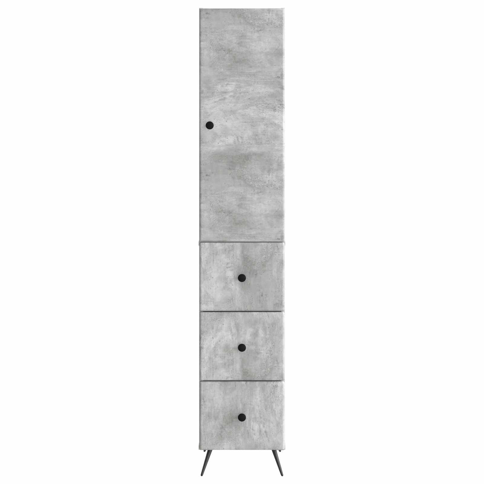 vidaXL Schrankset 2 pcs Betongrau 34,5 x 34,5 x 90 cm Holzwerkstoff