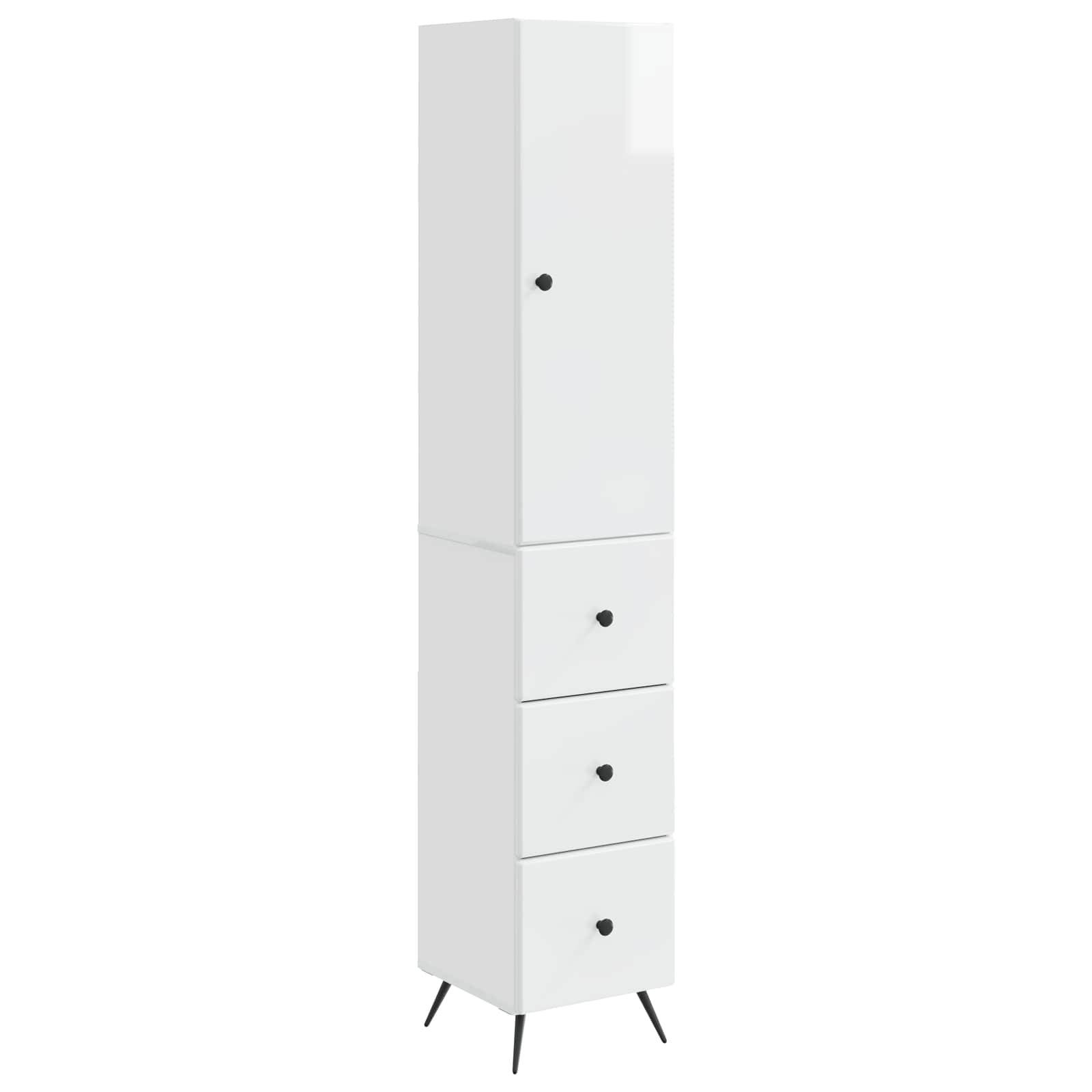 vidaXL Schrankset 2 pcs Hochglanz Weiß 34,5 x 34,5 x 90 cm